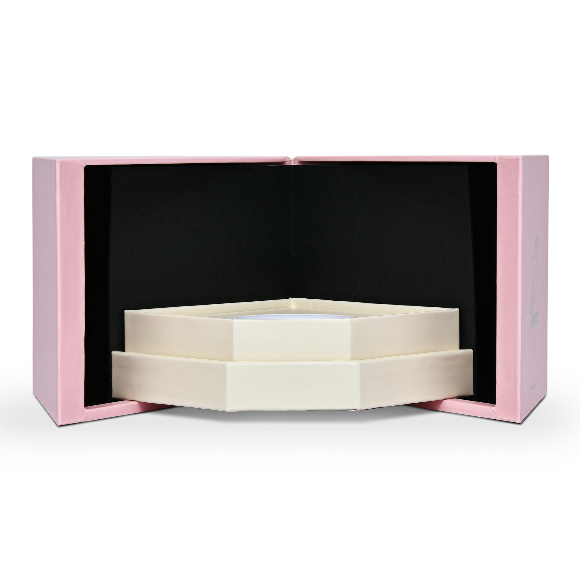 Boîte de luxe personnalisée rose à couvercle, emballage mat résistant aux rayures