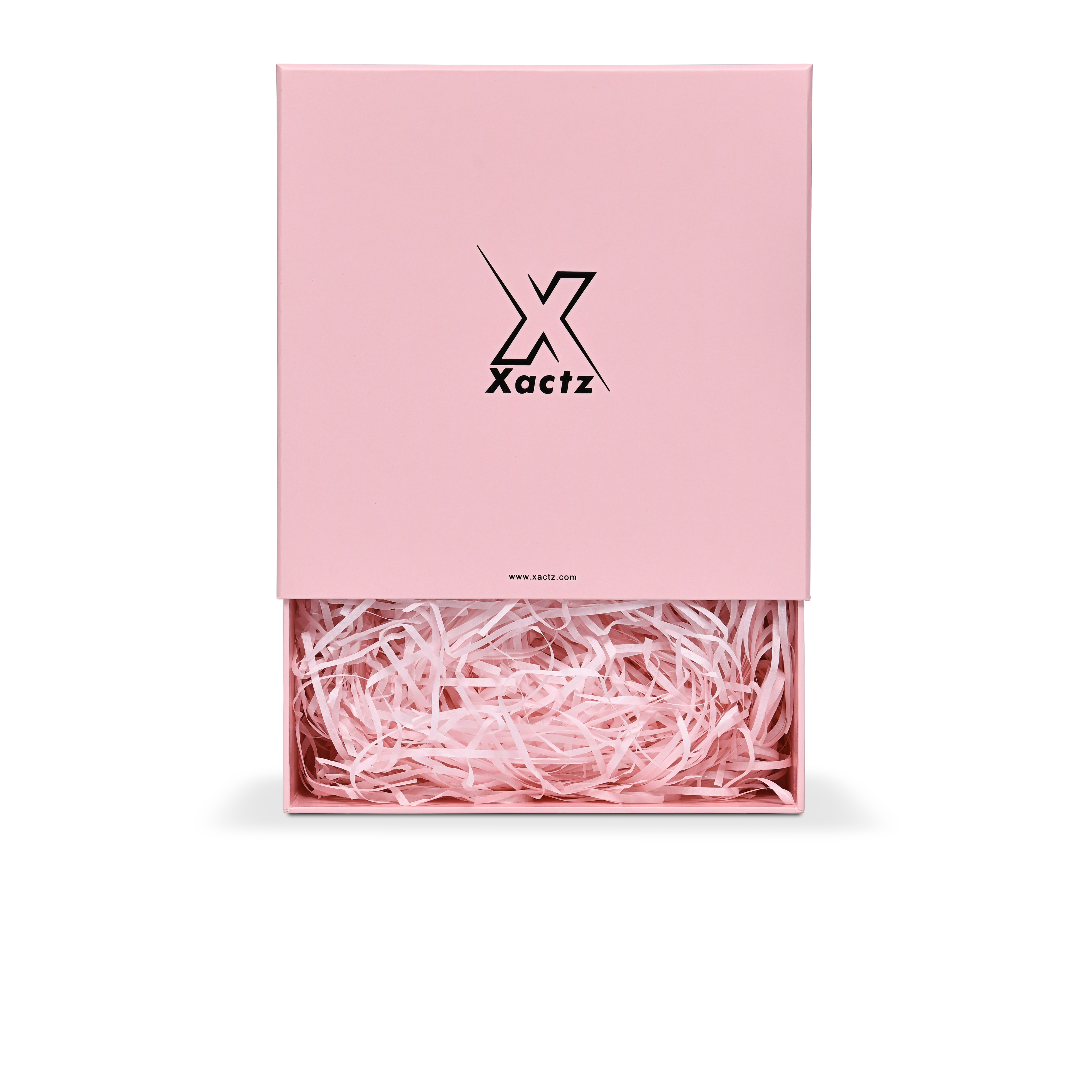 Premium Pink Embossed Black Foil Drawer-Style Luxury Gift Box with Coordinated Interior and Paper Fill