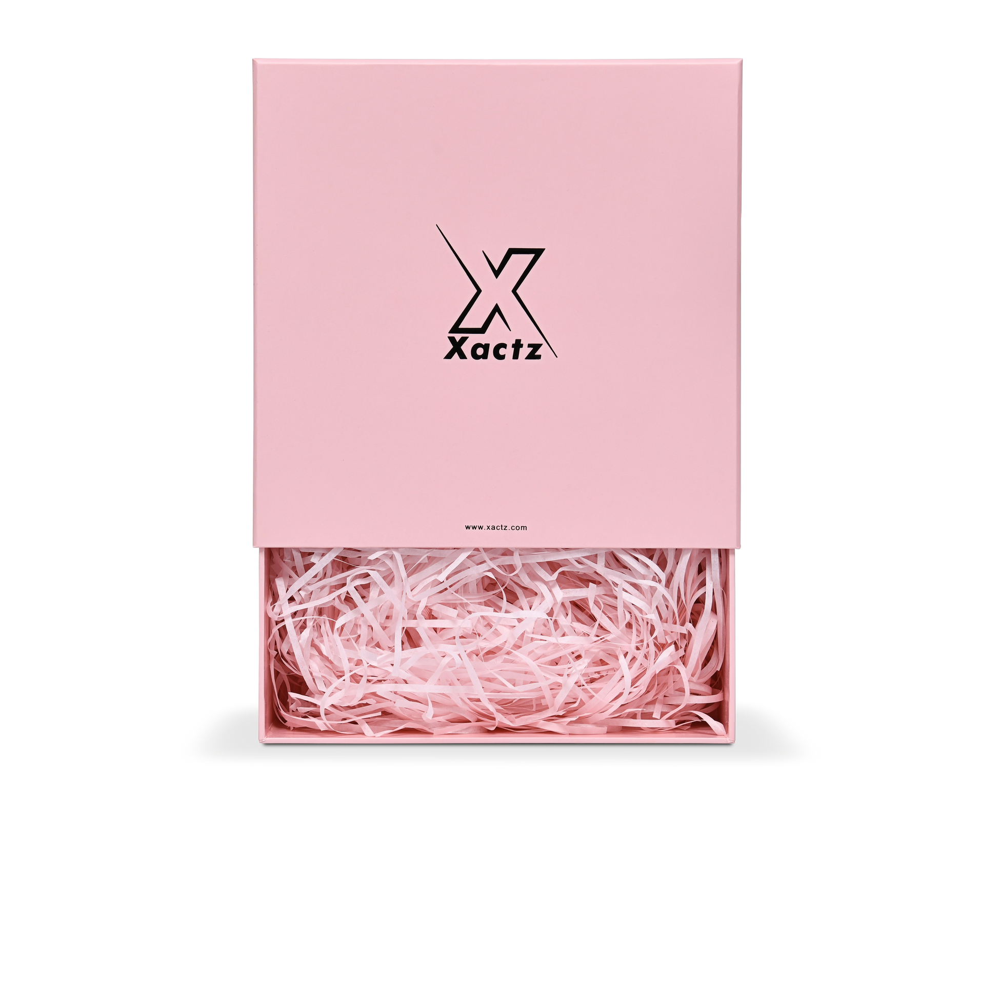 Premium Pink Embossed Black Foil Drawer-Style Luxury Gift Box with Coordinated Interior and Paper Fill