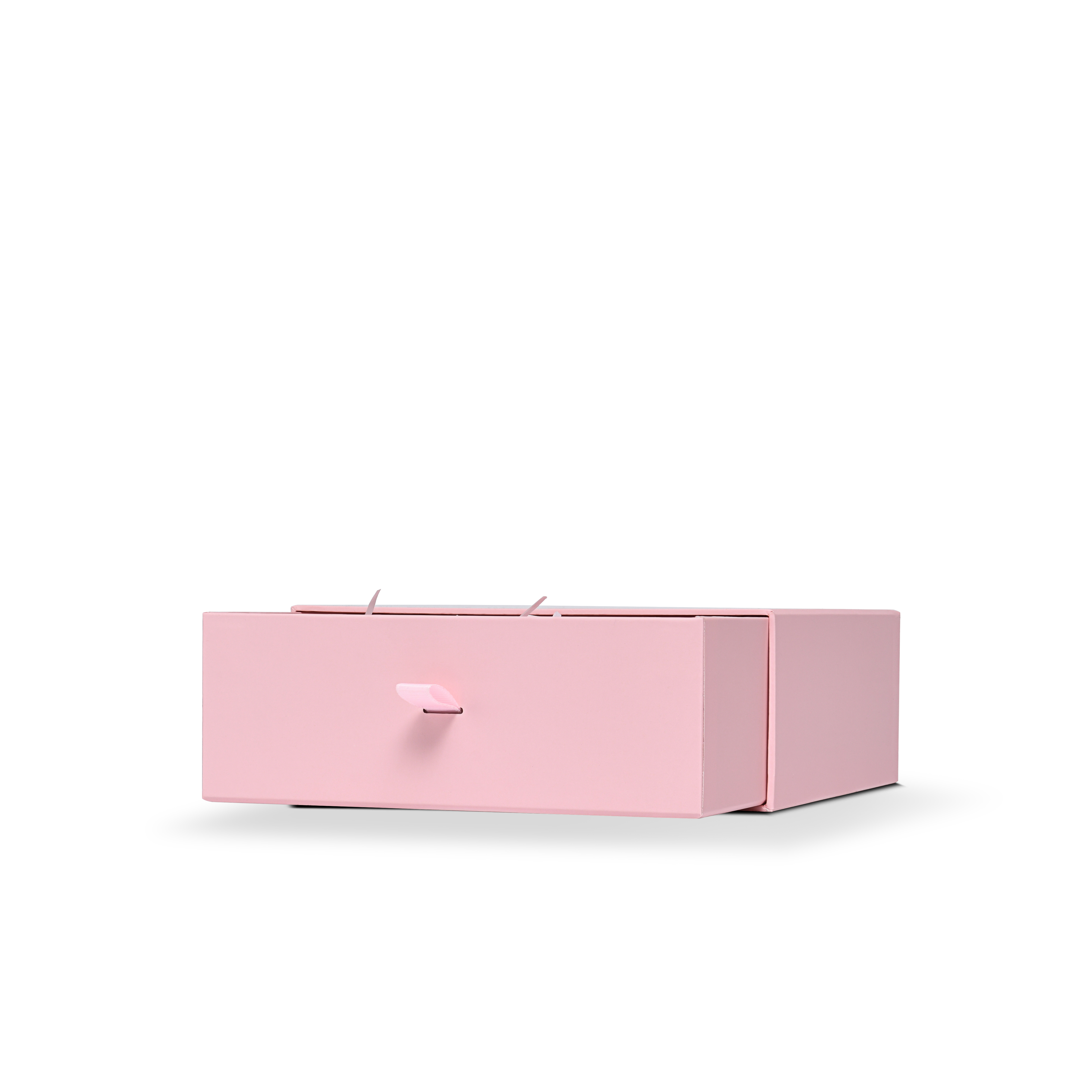 Premium Pink Embossed Black Foil Drawer-Style Luxury Gift Box with Coordinated Interior and Paper Fill