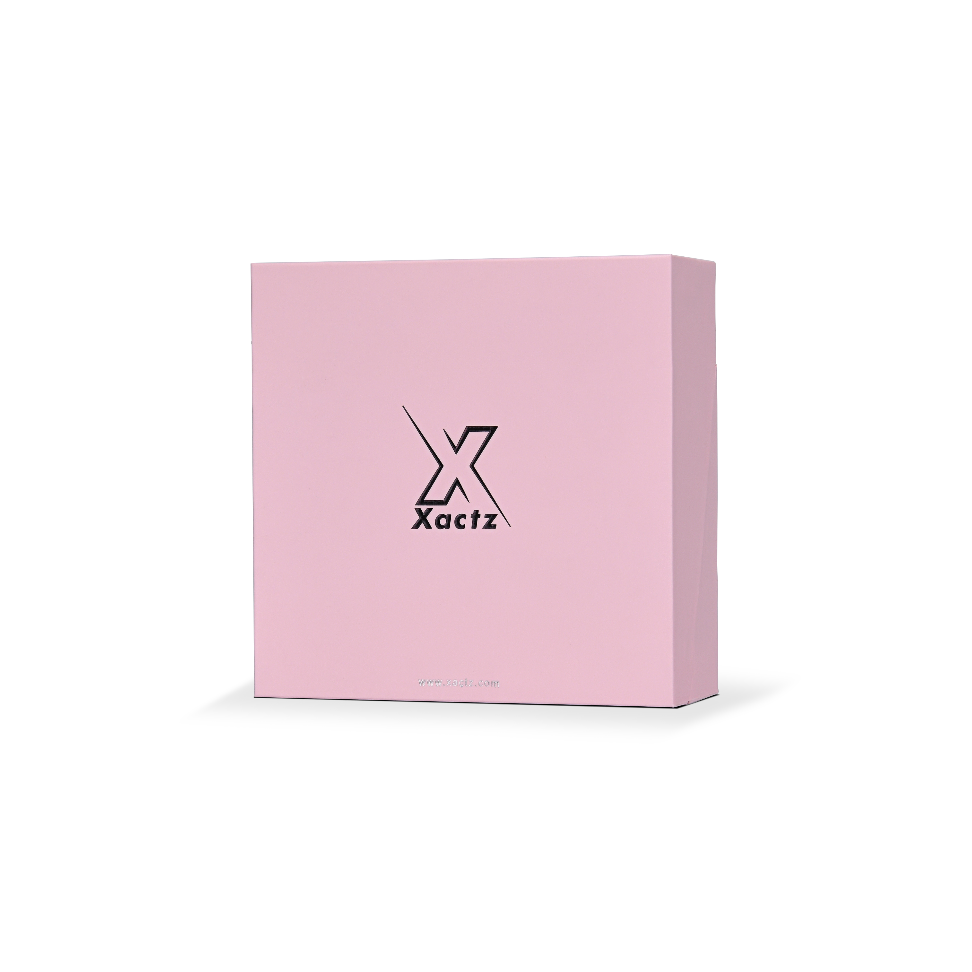 Premium Pink Embossed Black Gold Foil Flip-Top Luxury Gift Box with Silver Accent Details, Anti-Scratch Matte Lamination, and Dual-Layer Construction