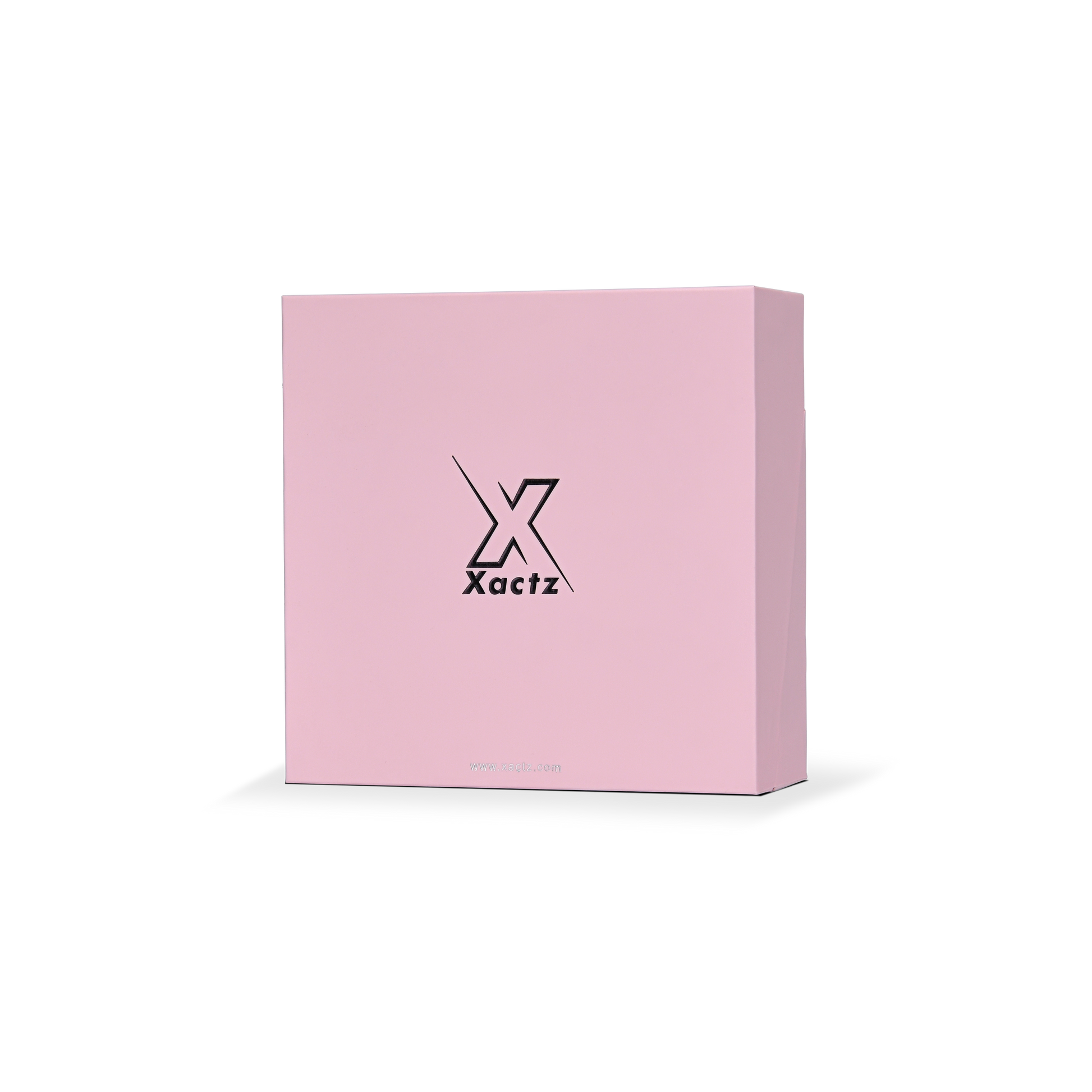 Premium Pink Embossed Black Gold Foil Flip-Top Luxury Gift Box with Silver Accent Details, Anti-Scratch Matte Lamination, and Dual-Layer Construction