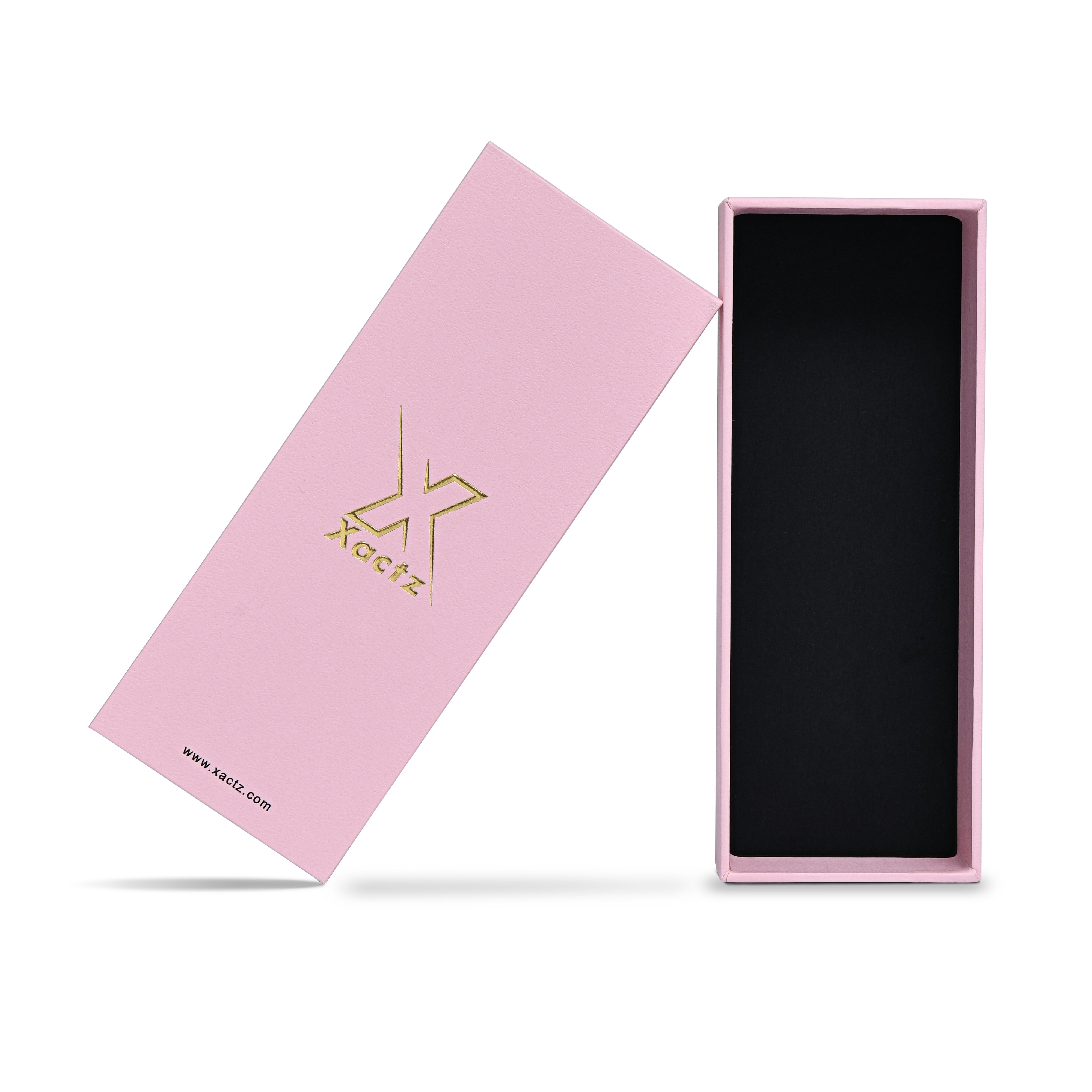 Premium Pink Embossed Gold Foil Lid and Base Gift Packaging