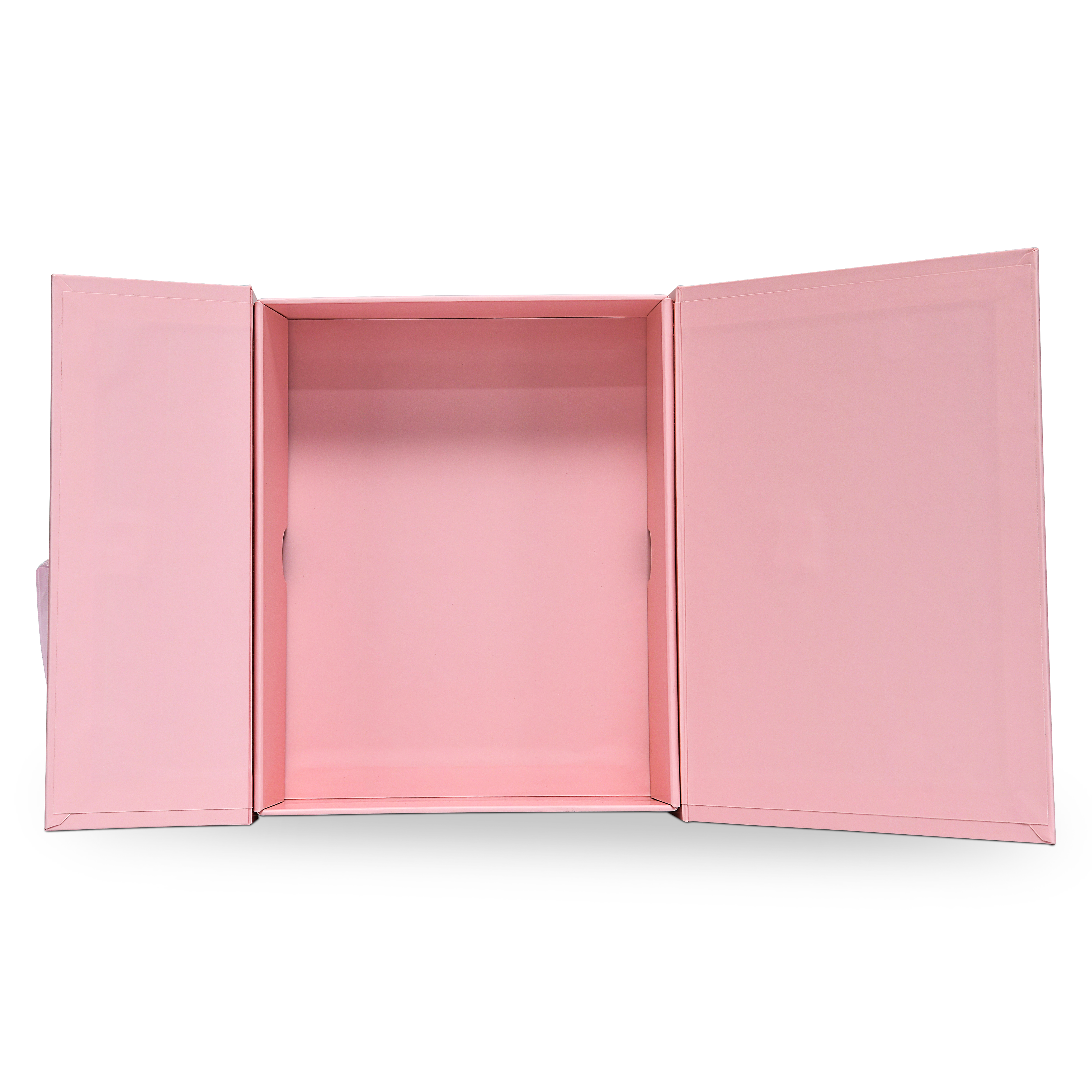 Premium Pink Flip-Top Box with Embossed Silver Foil Logo, Anti-Scratch Film and Pink Ribbon