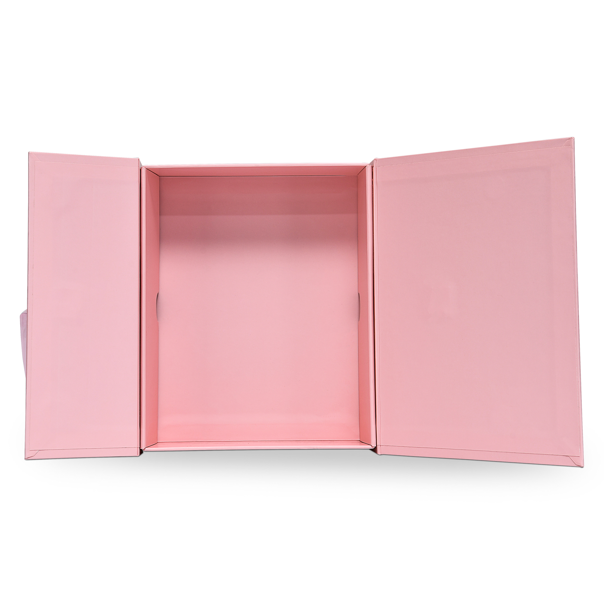 Premium Pink Flip-Top Box with Embossed Silver Foil Logo, Anti-Scratch Film and Pink Ribbon