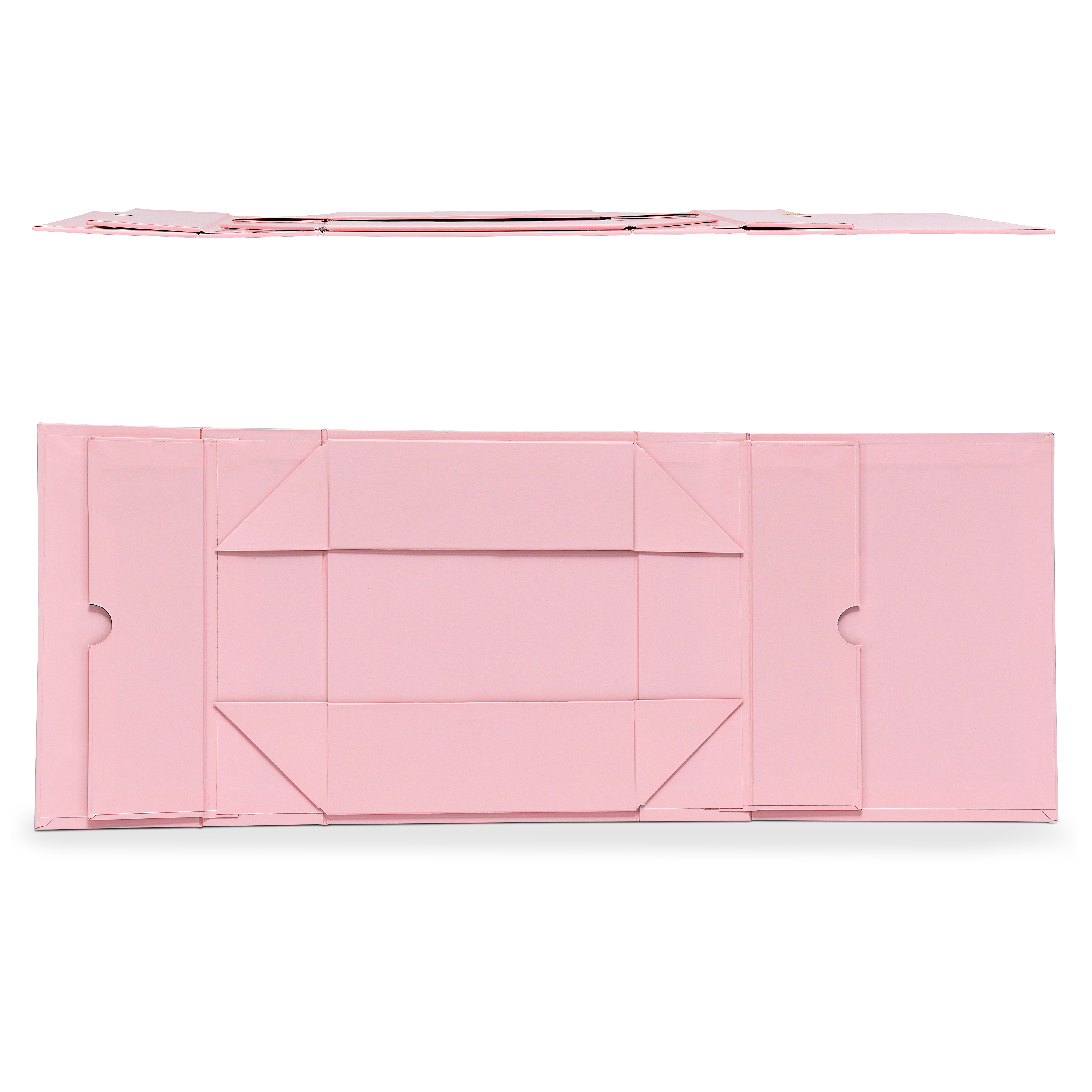 Premium Pink Flip-Top Box with Embossed Silver Foil Logo, Anti-Scratch Film and Pink Ribbon