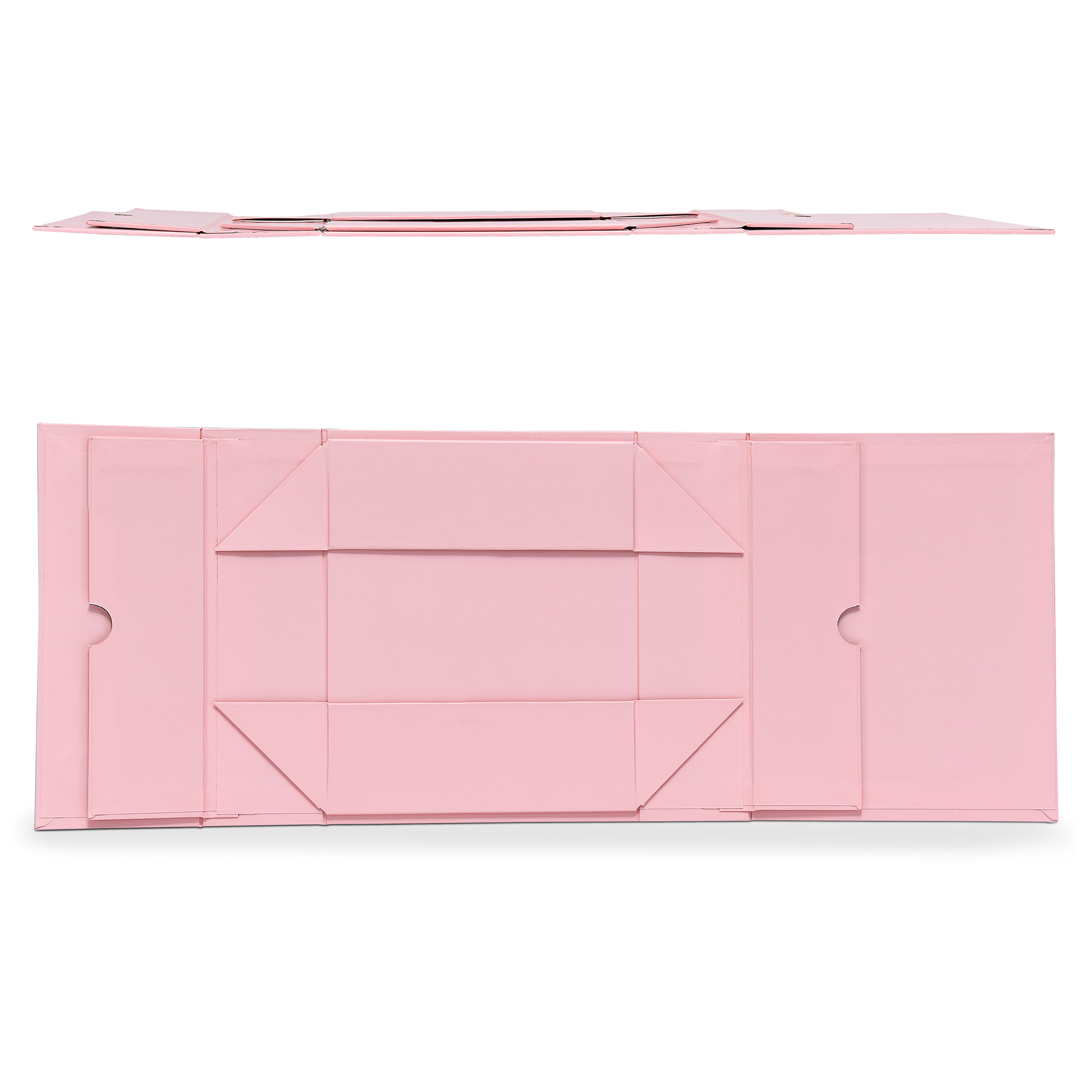 Premium Pink Flip-Top Box with Embossed Silver Foil Logo, Anti-Scratch Film and Pink Ribbon
