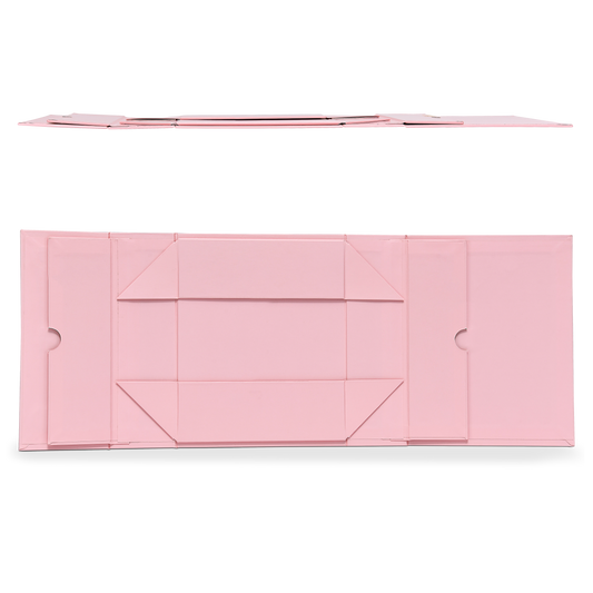 Luxury Custom Pink Flip Top Box Silver Foil Scratch Resistant Ribbon Packaging