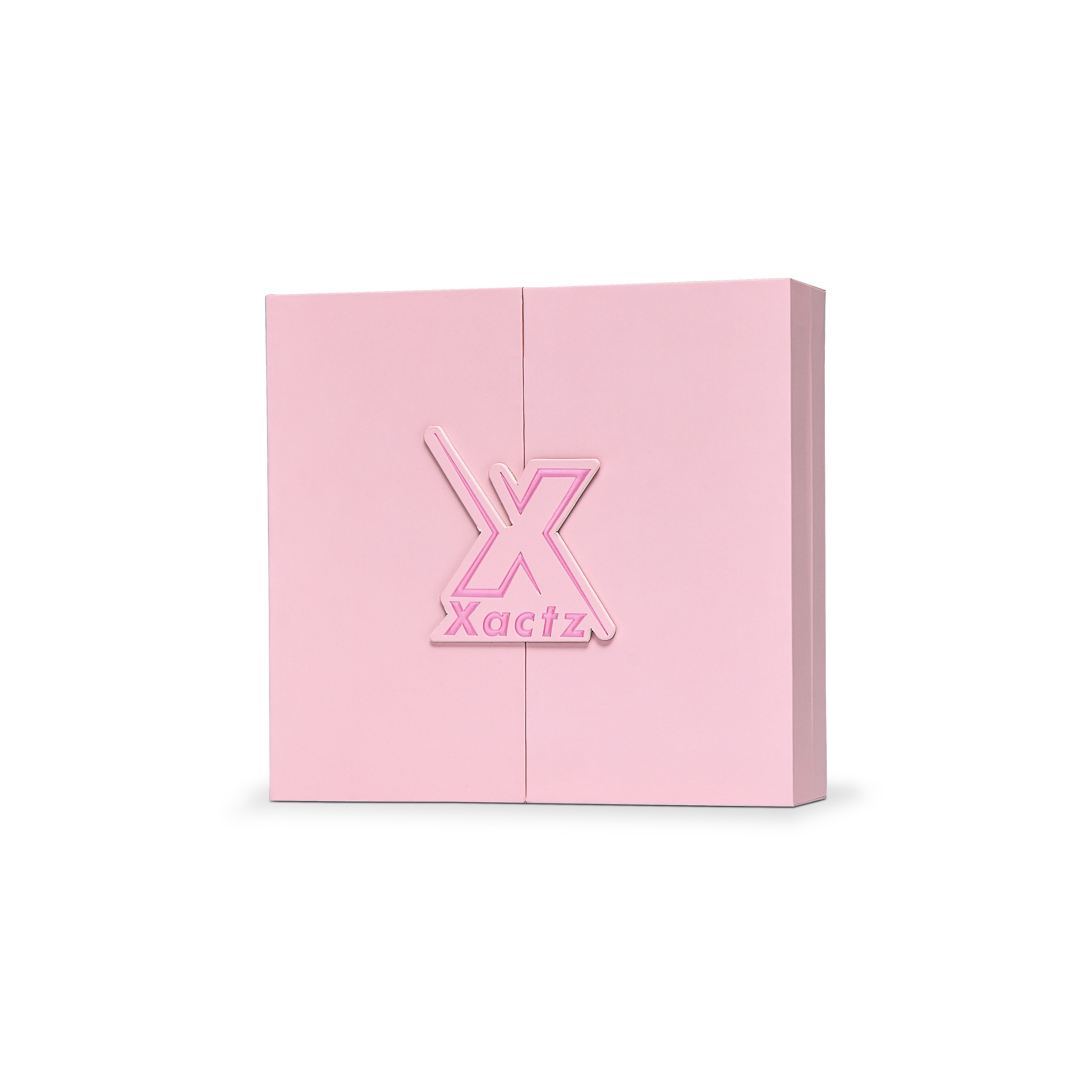 Premium Pink Flip-Top Luxury Gift Box with Embossed Rose Gold Foil and Triple-Compartment Interior