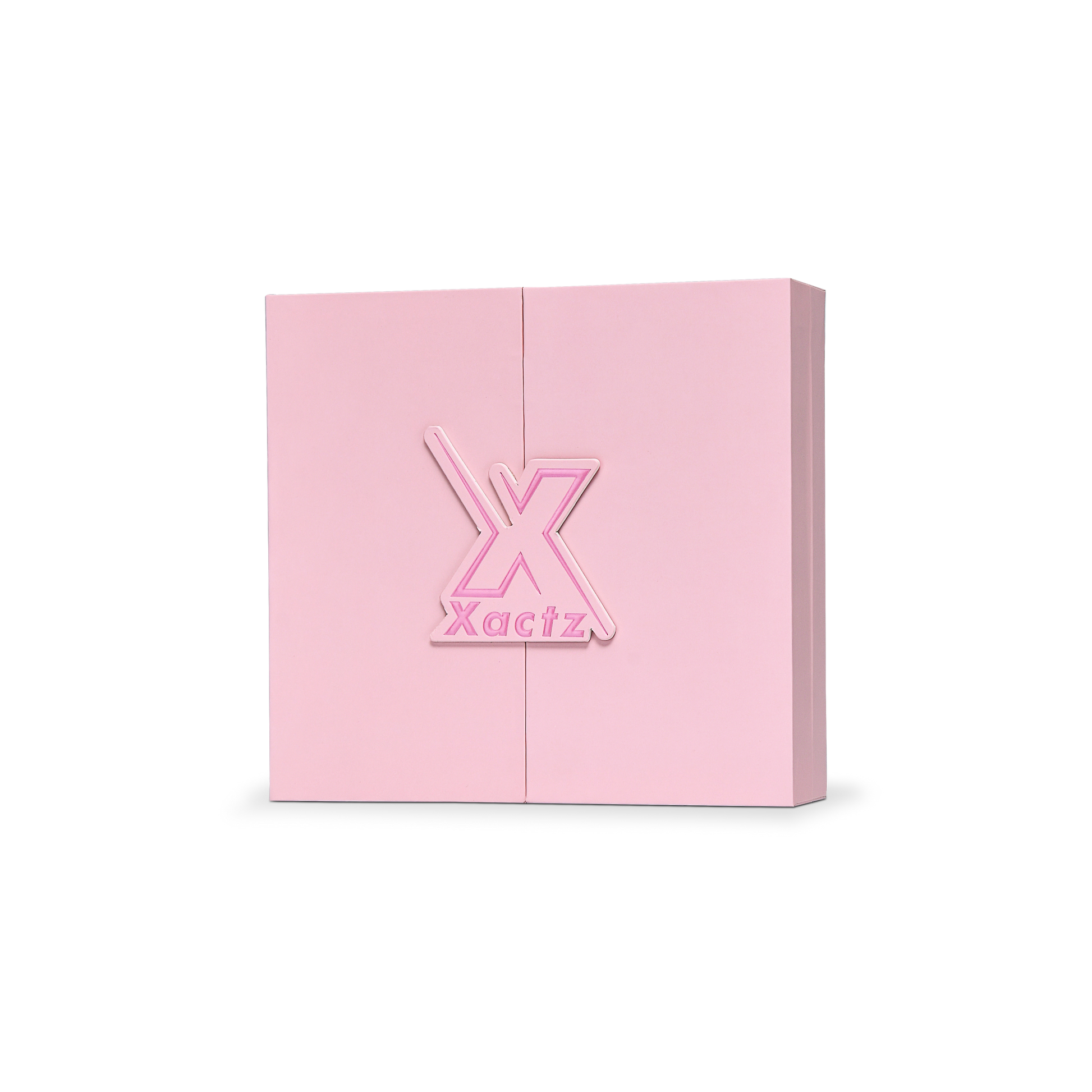 Premium Pink Flip-Top Luxury Gift Box with Embossed Rose Gold Foil and Triple-Compartment Interior