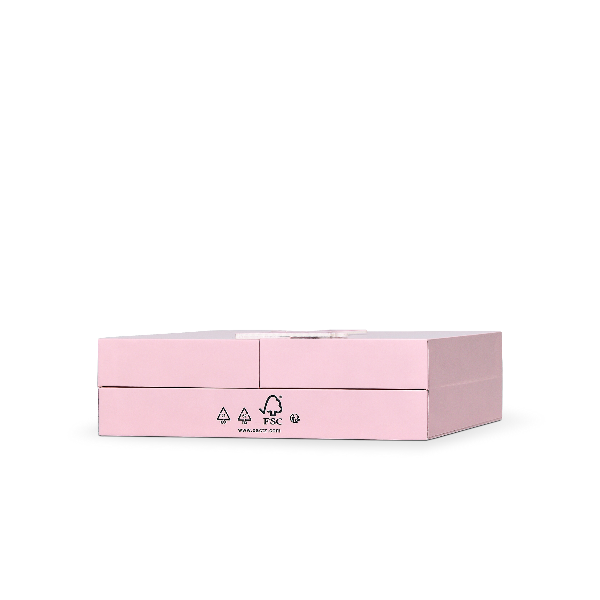 Premium Pink Flip-Top Luxury Gift Box with Embossed Rose Gold Foil and Triple-Compartment Interior