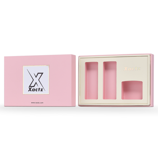 Luxury Custom Pink Lid Base Box Dutch Cloth Texture Packaging