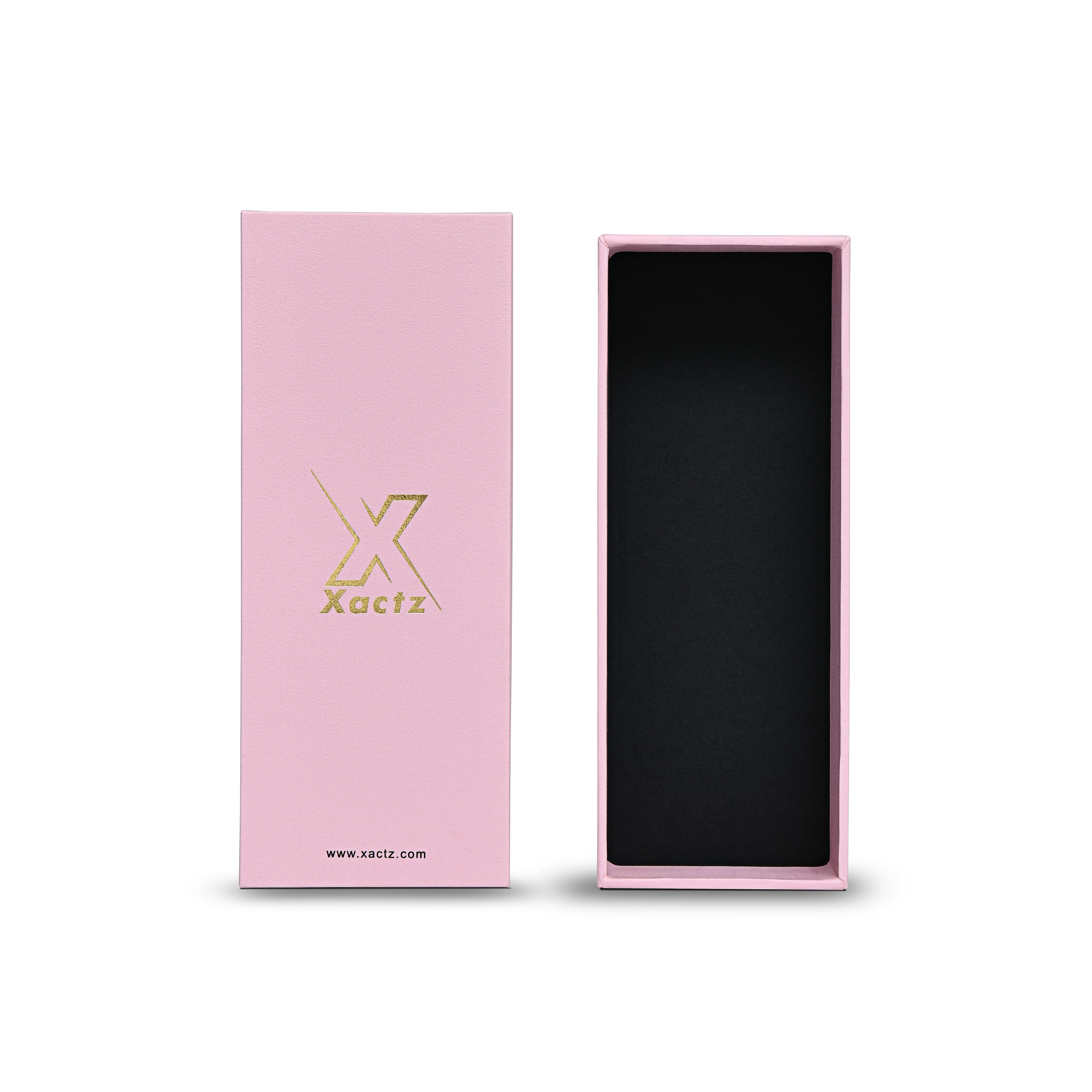 Premium Pink Lid and Base Box with Gold Foil