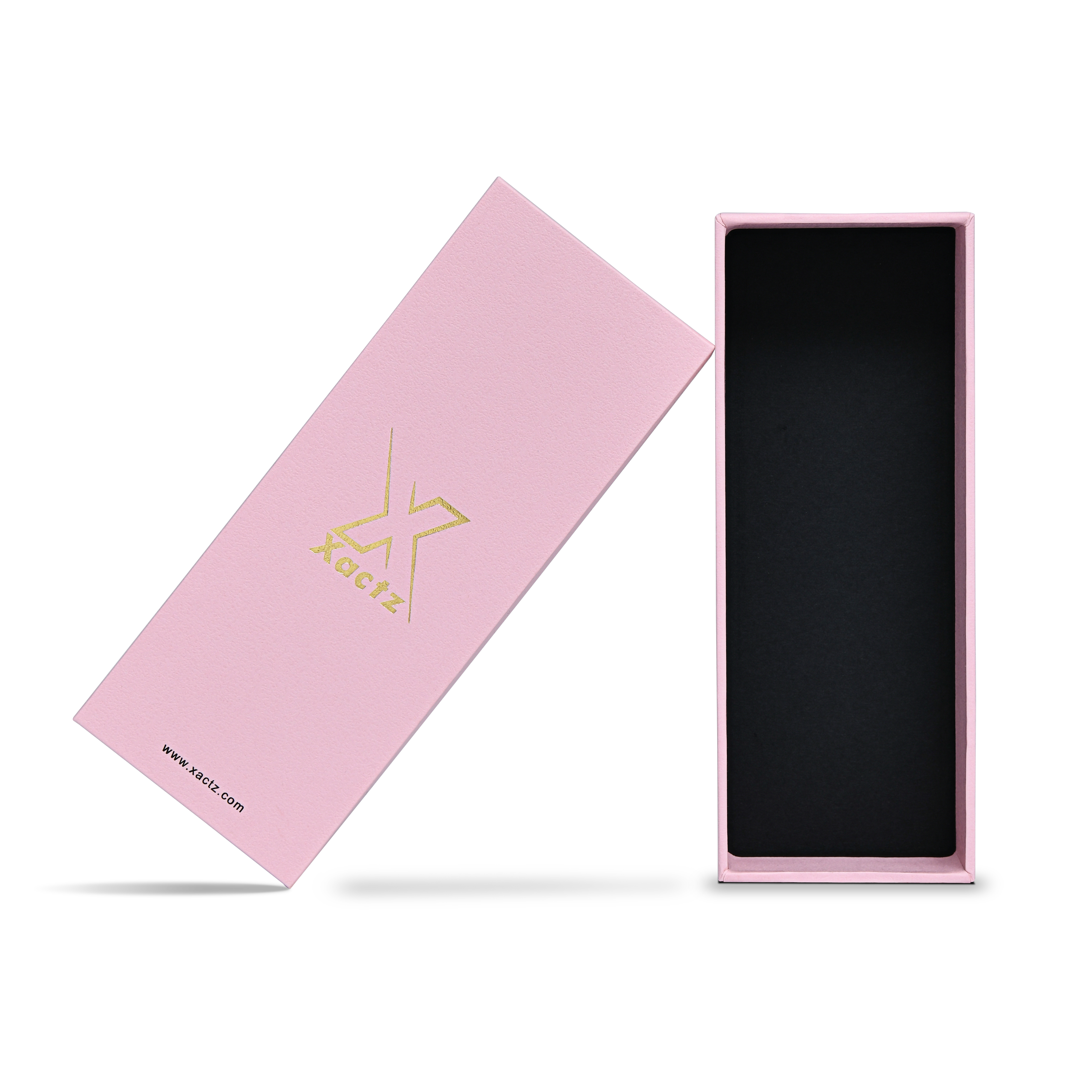 Premium Pink Lid and Base Box with Gold Foil