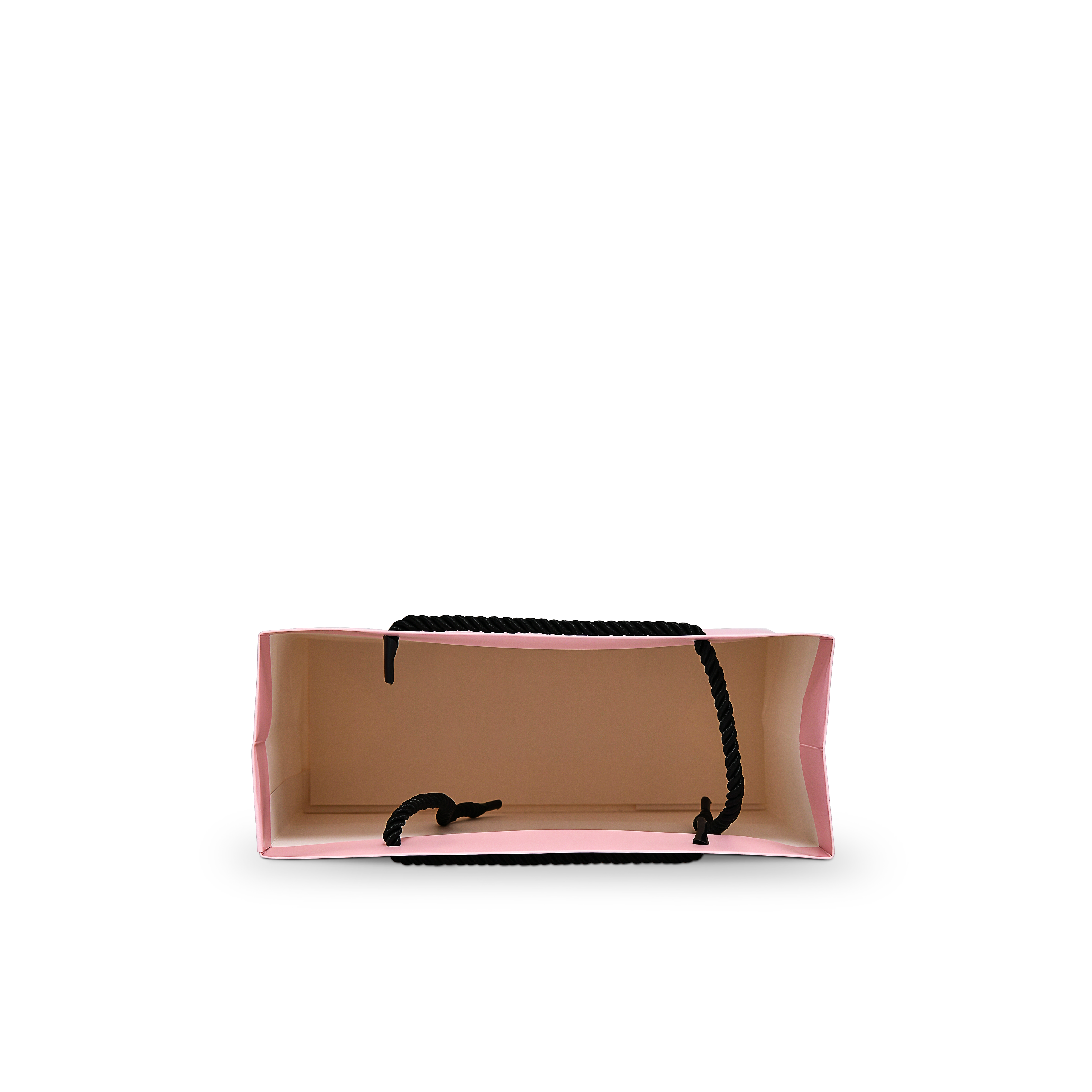 Premium Pink Shopping Bag with Black Foil and Twisted Rope Handles