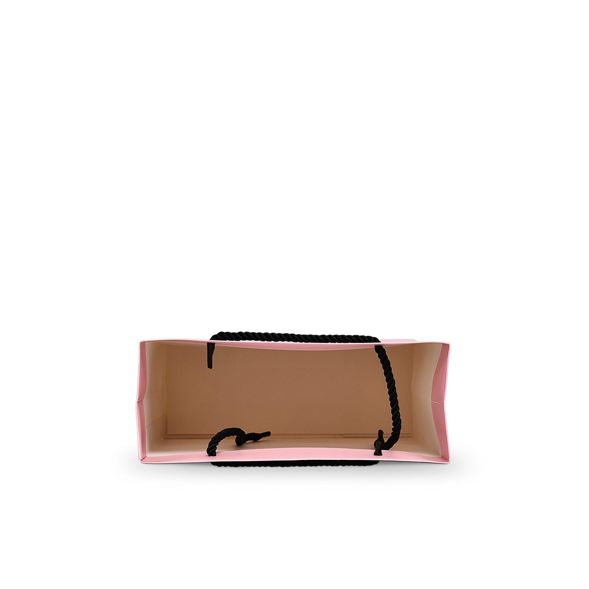 Premium Pink Shopping Bag with Black Foil and Twisted Rope Handles
