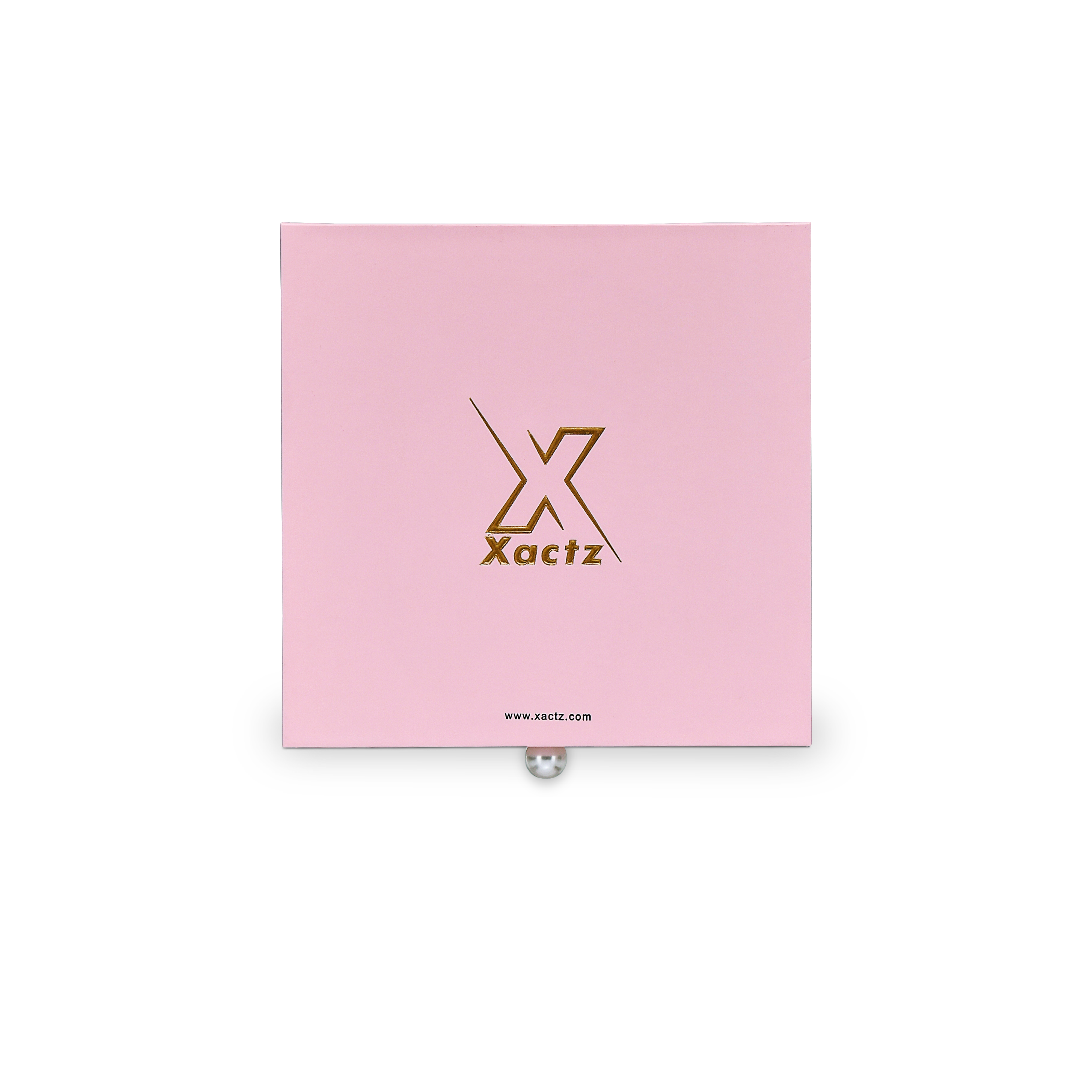 Premium Pink Smooth Drawer-Style Luxury Gift Box with Embossed Matte Gold Foil and Metal Pearl Handle