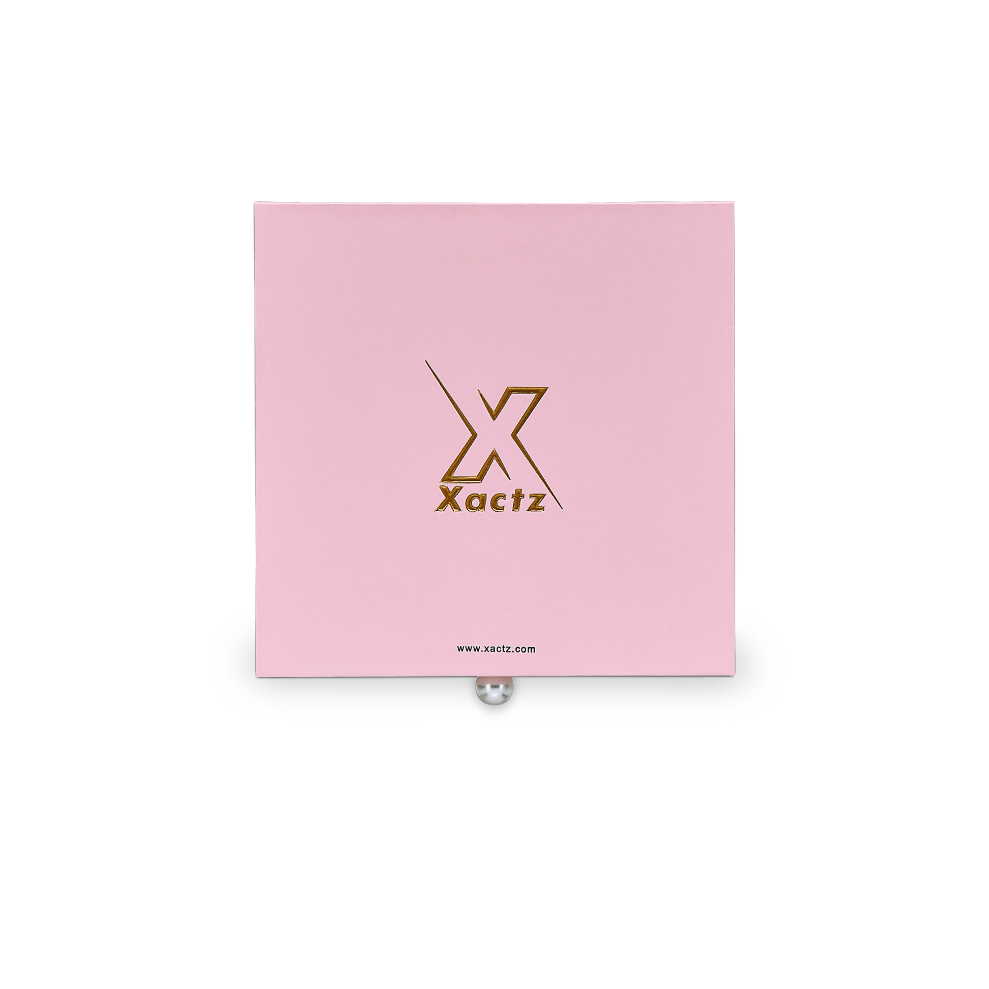 Premium Pink Smooth Drawer-Style Luxury Gift Box with Embossed Matte Gold Foil and Metal Pearl Handle