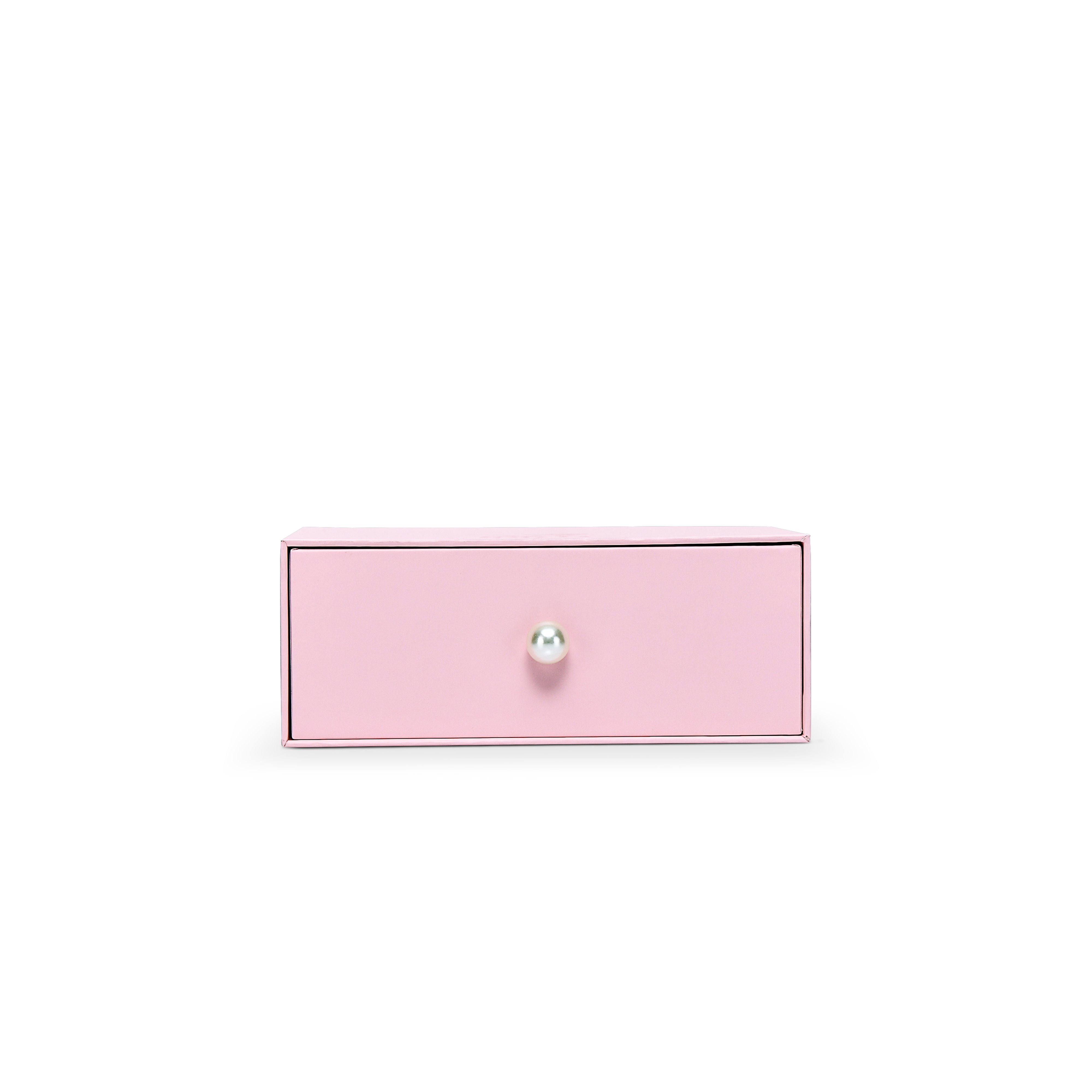Premium Pink Smooth Drawer-Style Luxury Gift Box with Embossed Matte Gold Foil and Metal Pearl Handle