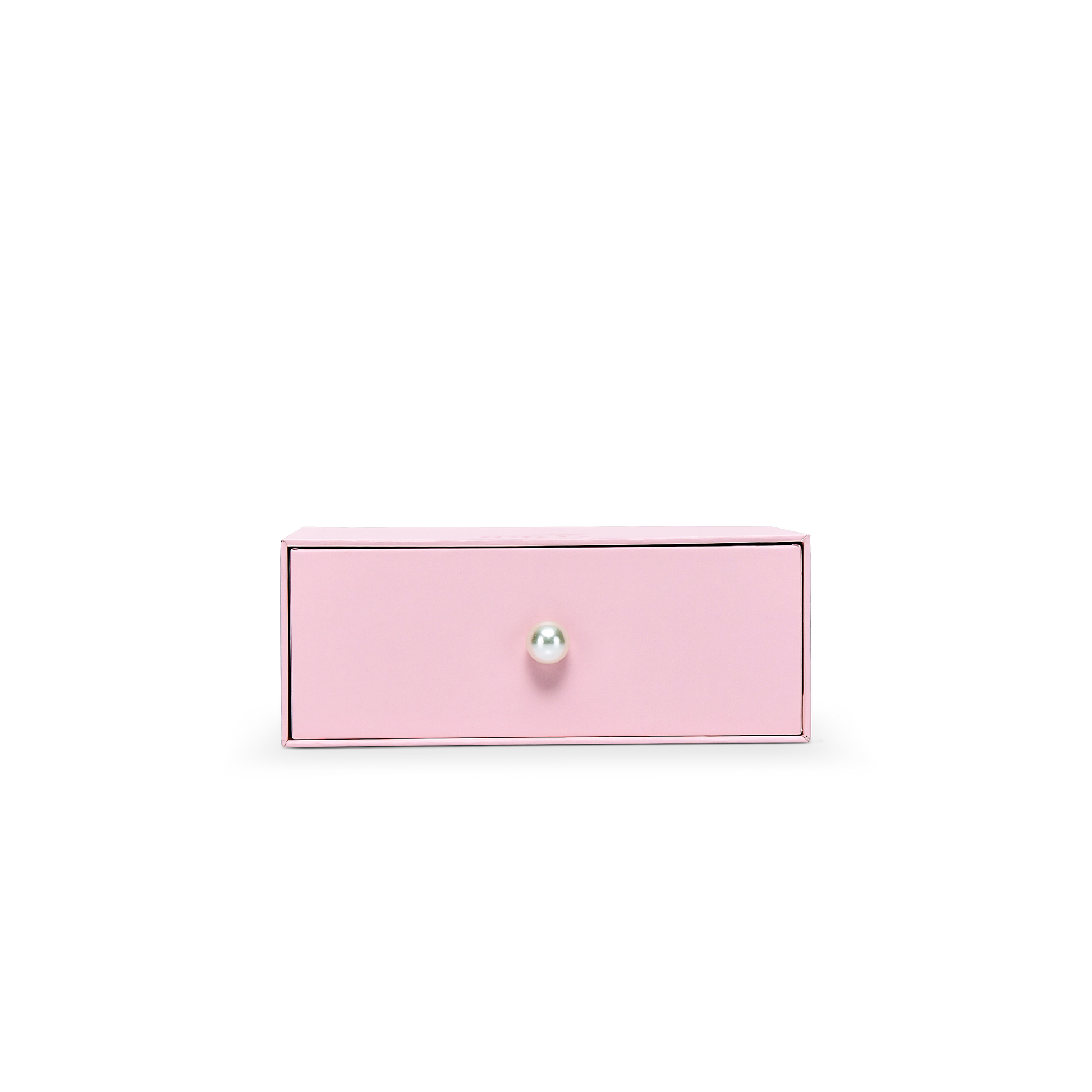 Premium Pink Smooth Drawer-Style Luxury Gift Box with Embossed Matte Gold Foil and Metal Pearl Handle