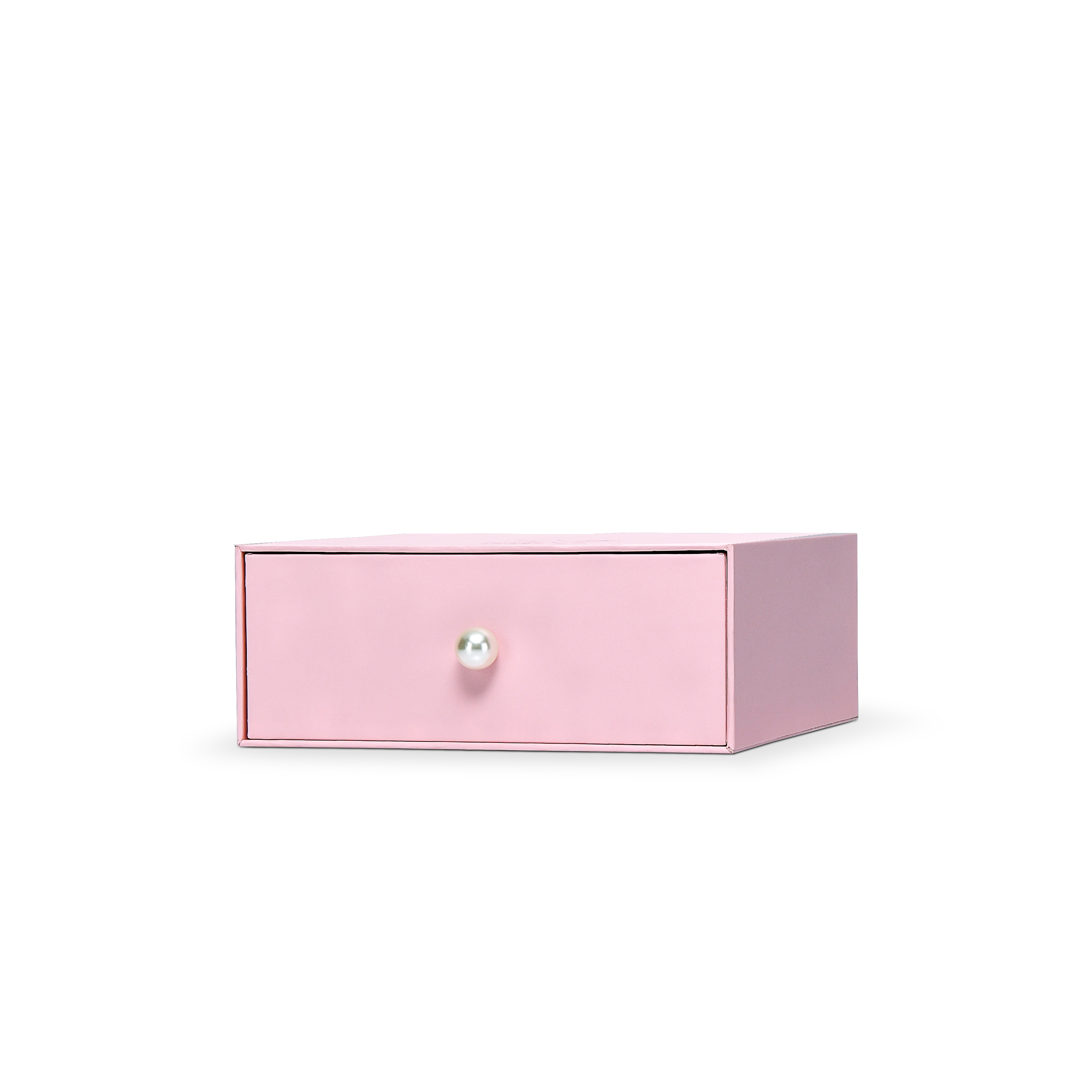 Premium Pink Smooth Drawer-Style Luxury Gift Box with Embossed Matte Gold Foil and Metal Pearl Handle