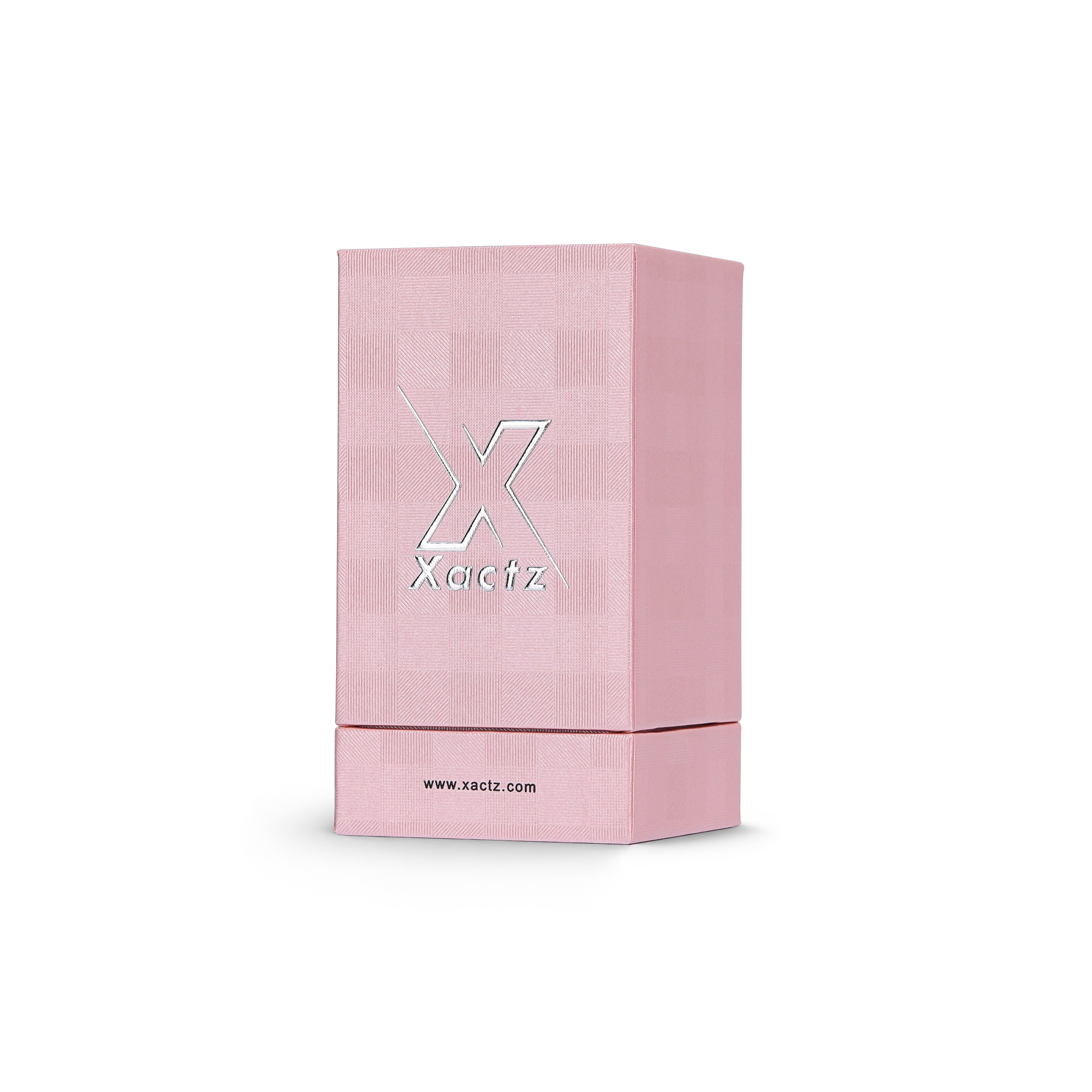 Premium Pink Textured Bright Silver Embossed Hot Stamped Tall Rigid Gift Box