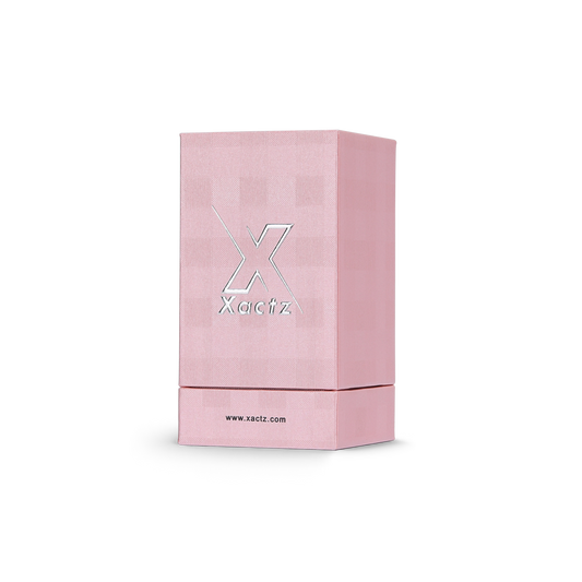 Premium Pink Textured Bright Silver Embossed Hot Stamped Tall Rigid Gift Box