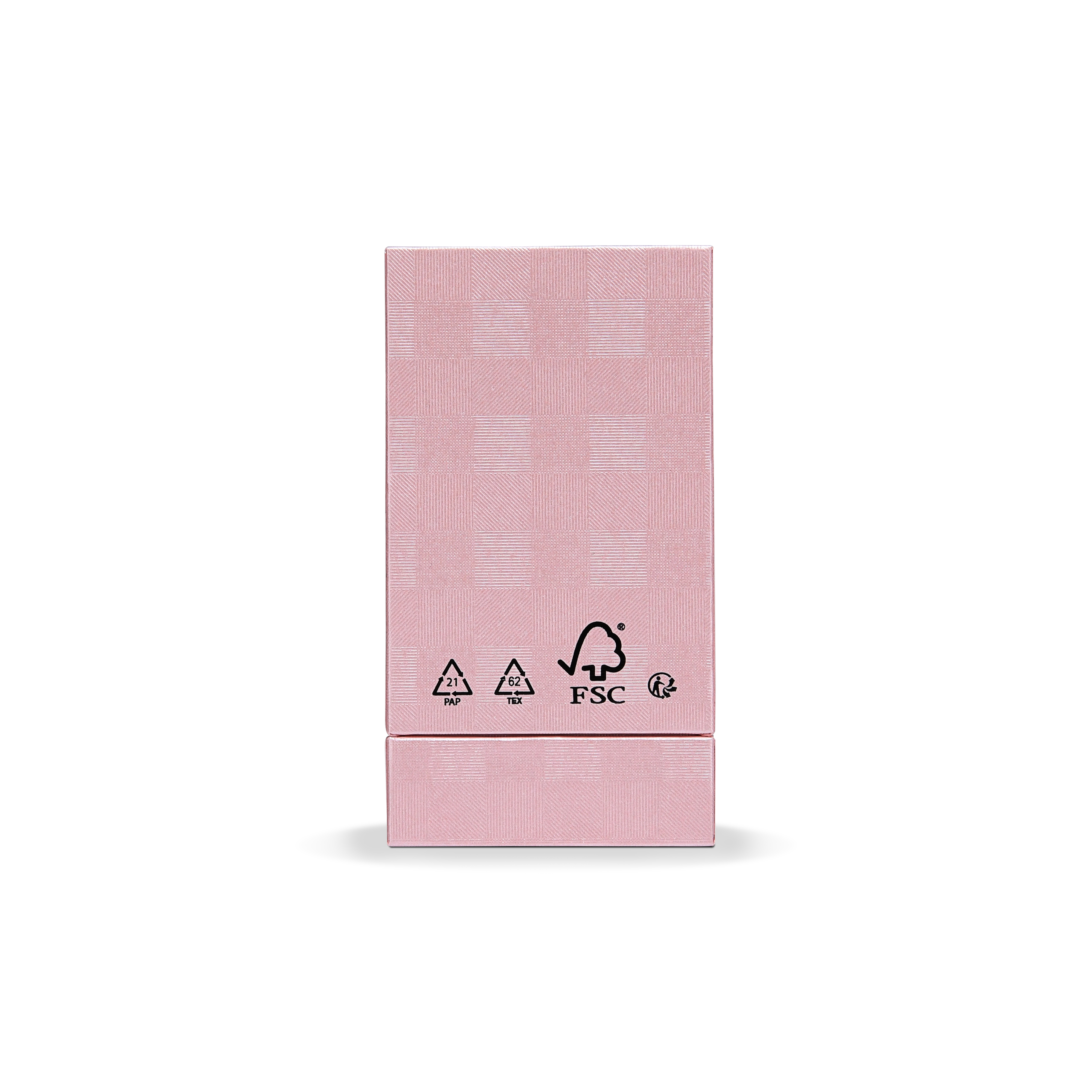 Premium Pink Textured Bright Silver Embossed Hot Stamped Tall Rigid Gift Box