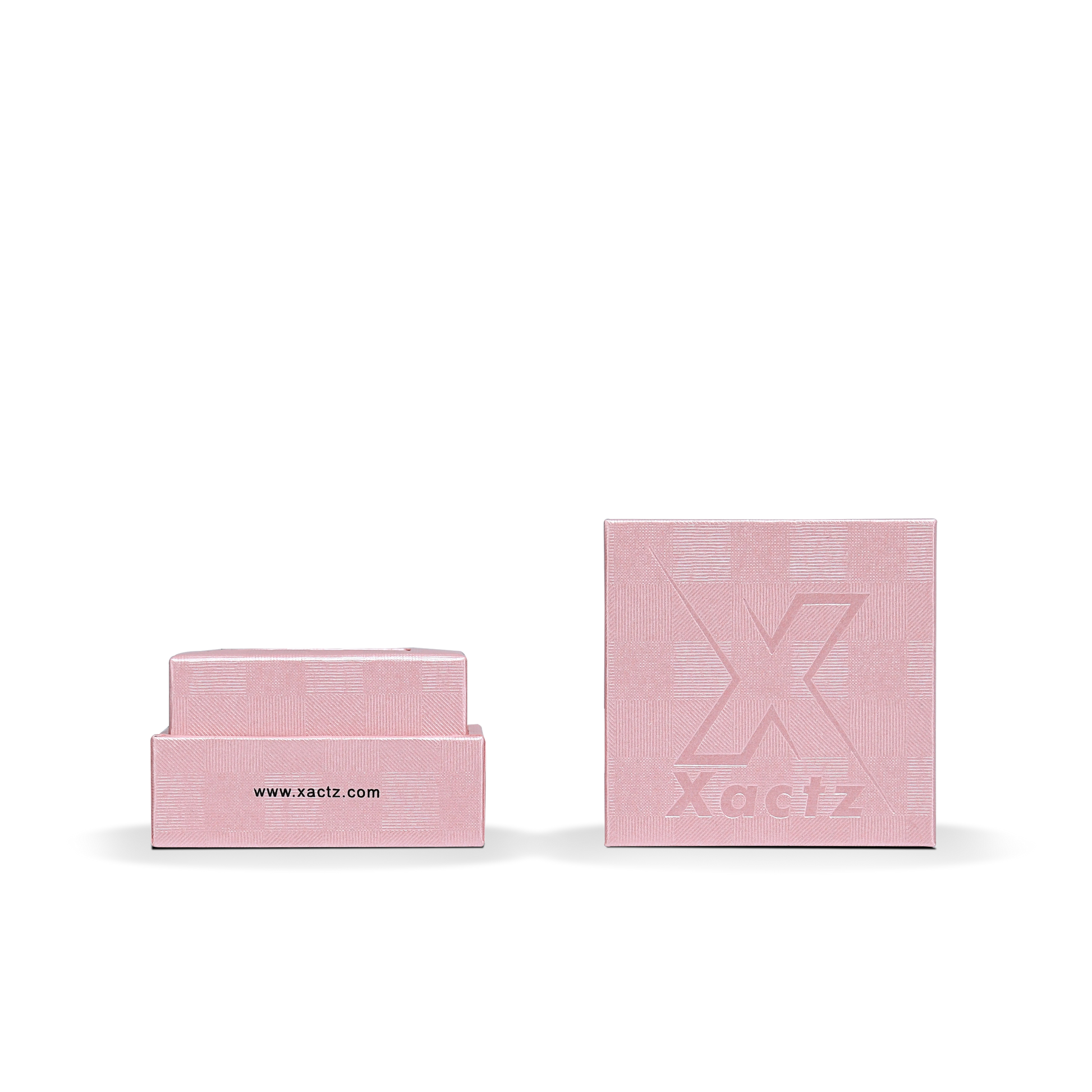 Premium Pink Textured Bright Silver Embossed Hot Stamped Tall Rigid Gift Box