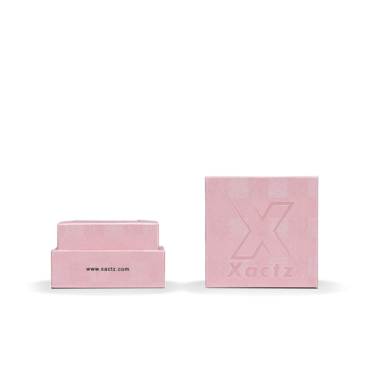 Scatole regalo rigide alte di lusso personalizzate rosa, con stampa a caldo argento lucido