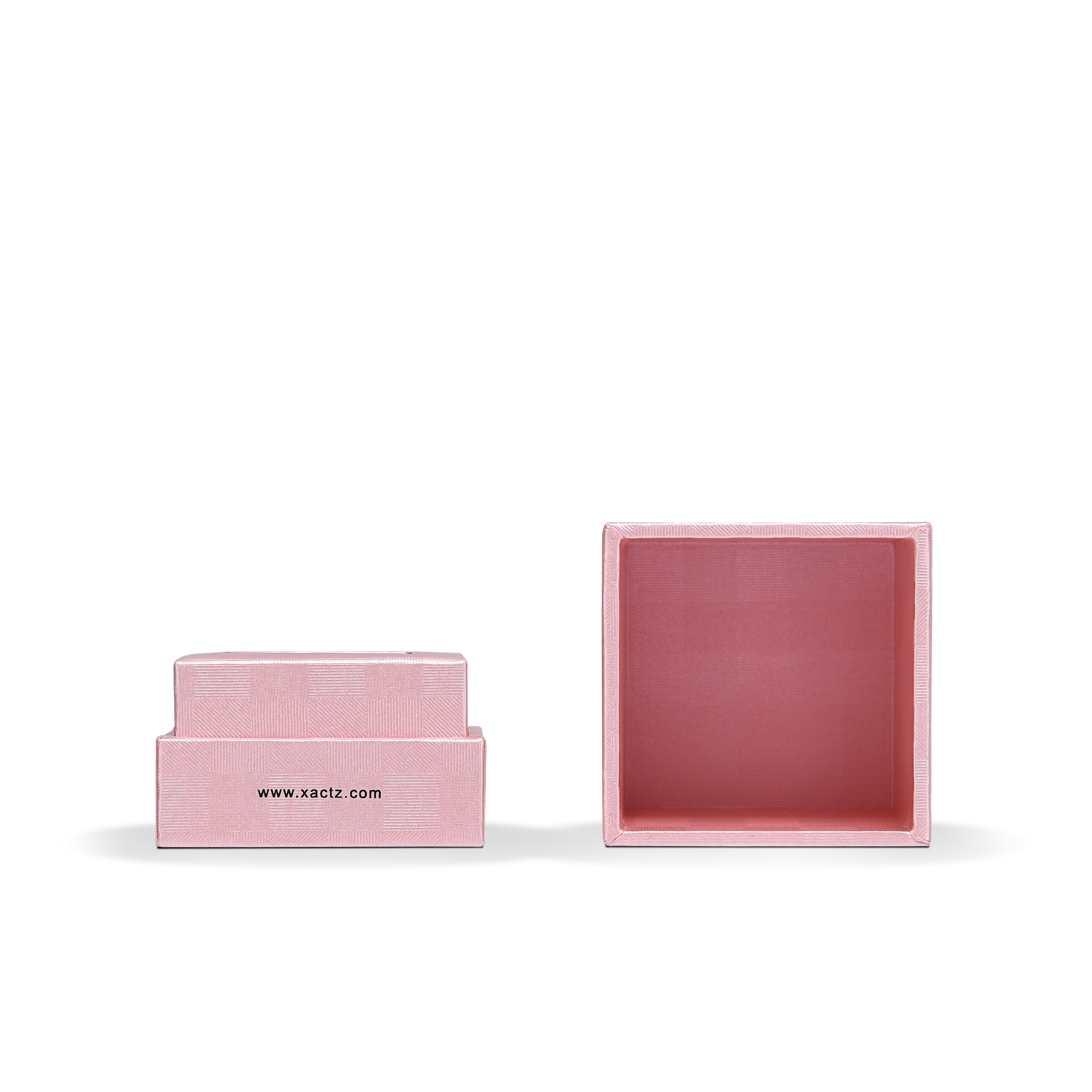 Premium Pink Textured Bright Silver Embossed Hot Stamped Tall Rigid Gift Box