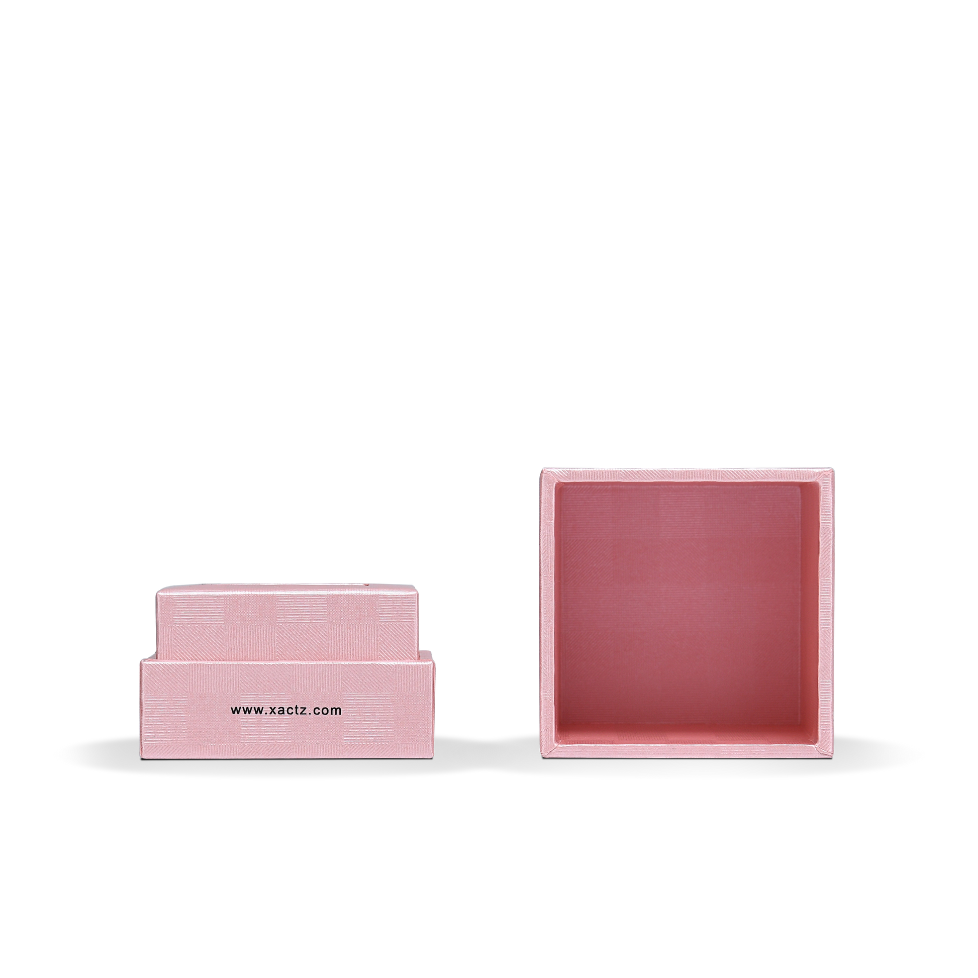 Premium Pink Textured Bright Silver Embossed Hot Stamped Tall Rigid Gift Box