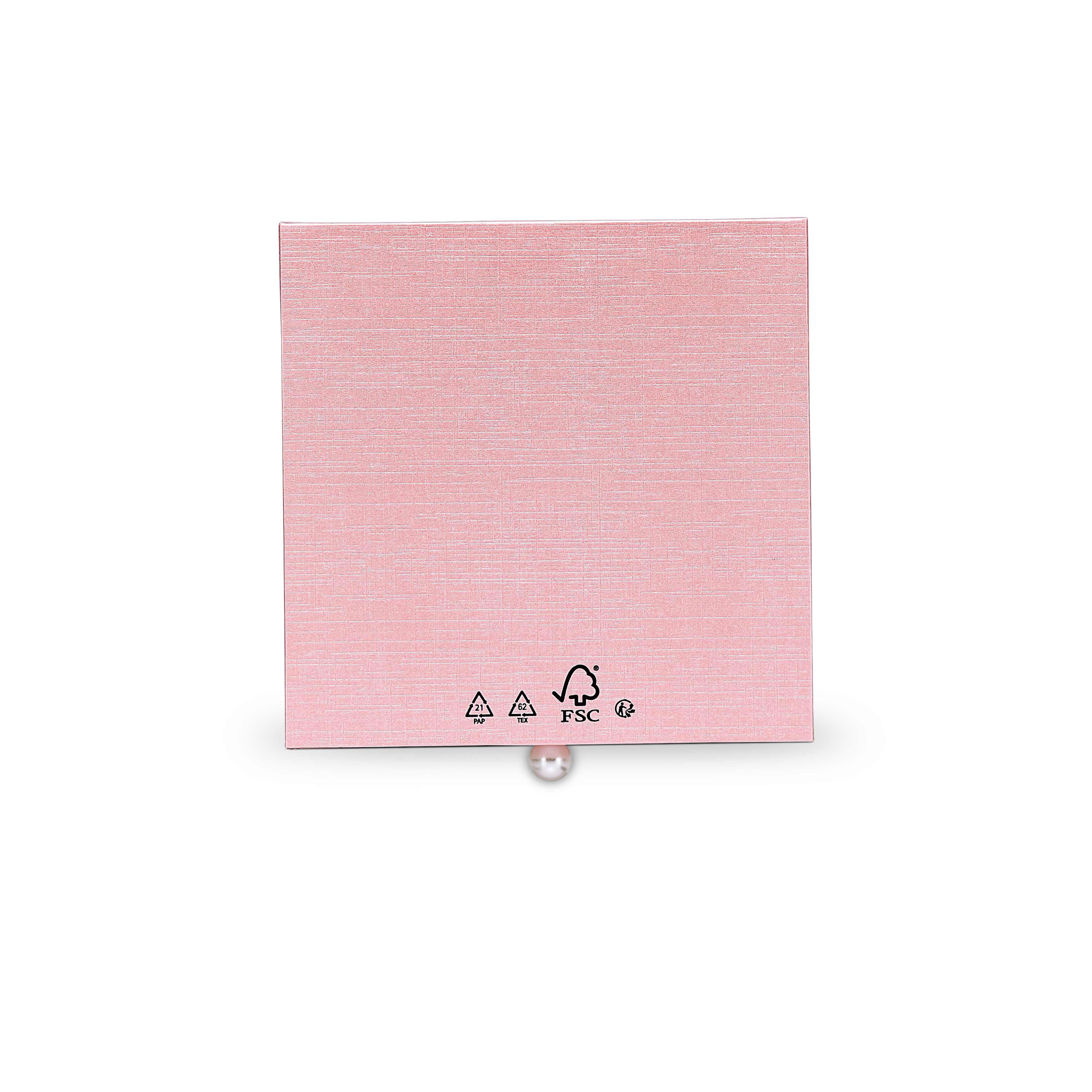 Premium Pink Textured Drawer-Style Luxury Gift Box with Embossed Gold Foil and Metal Pearl Handle
