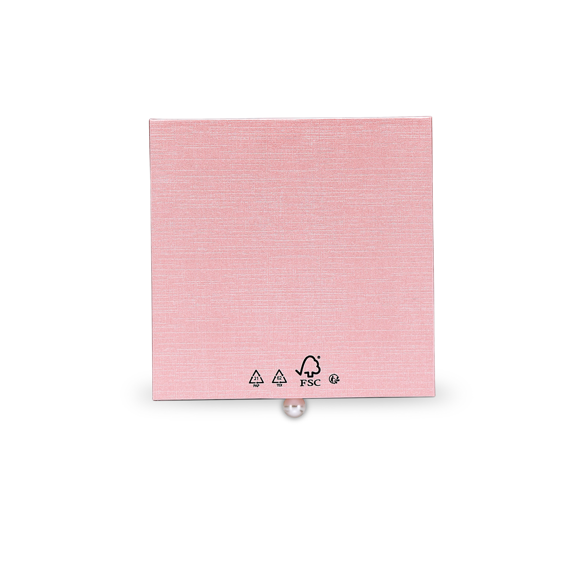 Premium Pink Textured Drawer-Style Luxury Gift Box with Embossed Gold Foil and Metal Pearl Handle