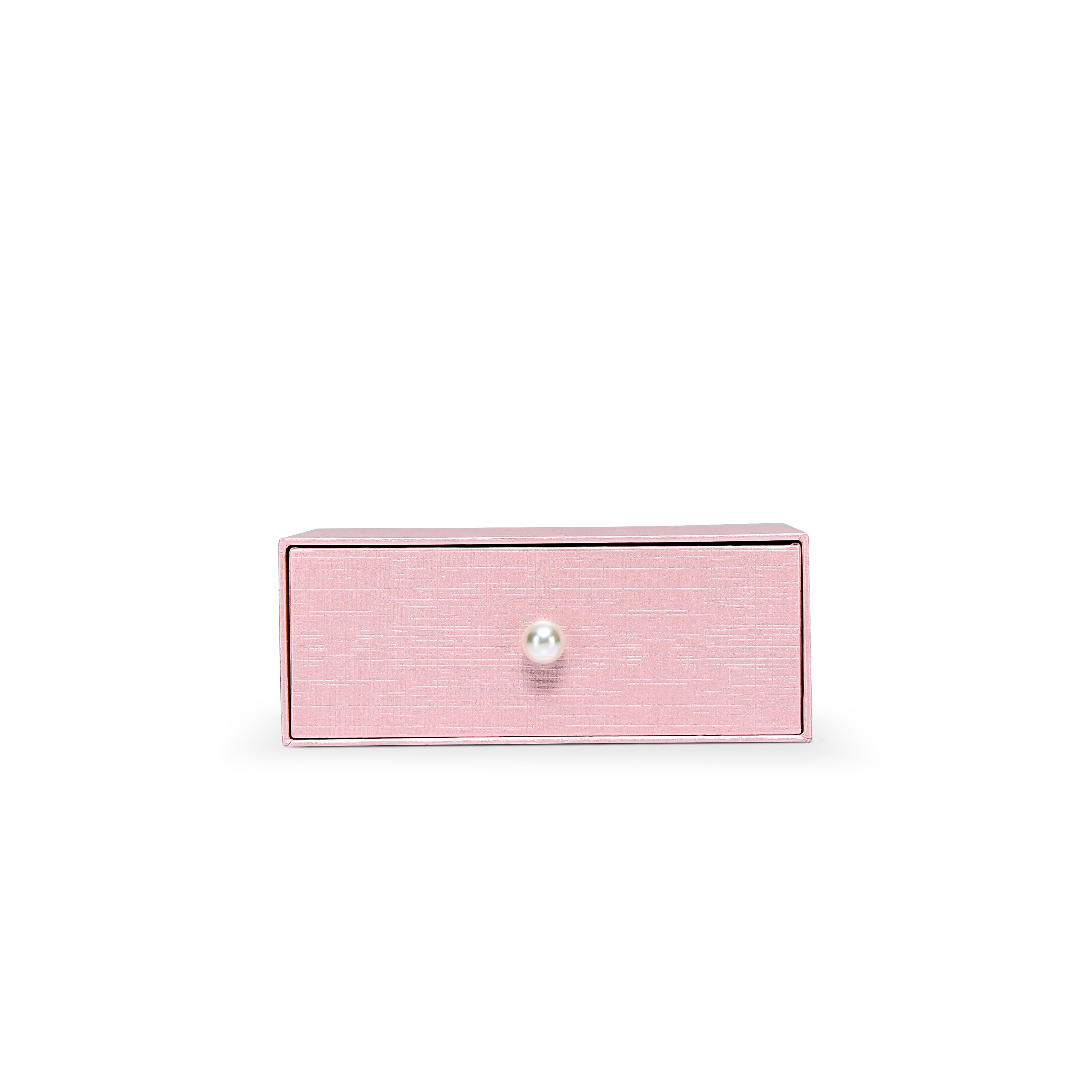 Premium Pink Textured Drawer-Style Luxury Gift Box with Embossed Gold Foil and Metal Pearl Handle