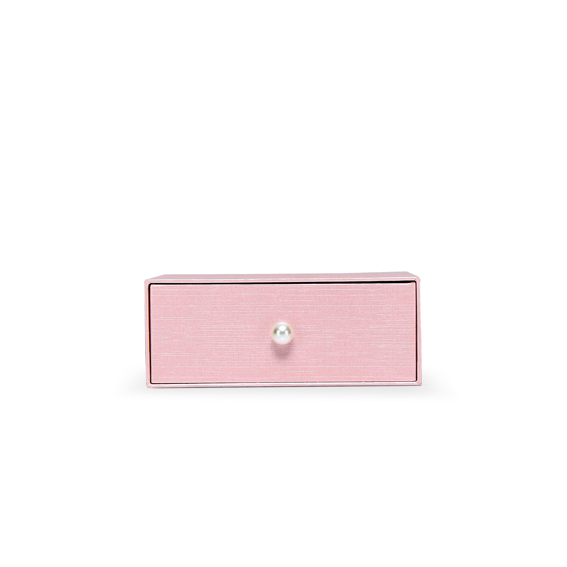 Premium Pink Textured Drawer-Style Luxury Gift Box with Embossed Gold Foil and Metal Pearl Handle