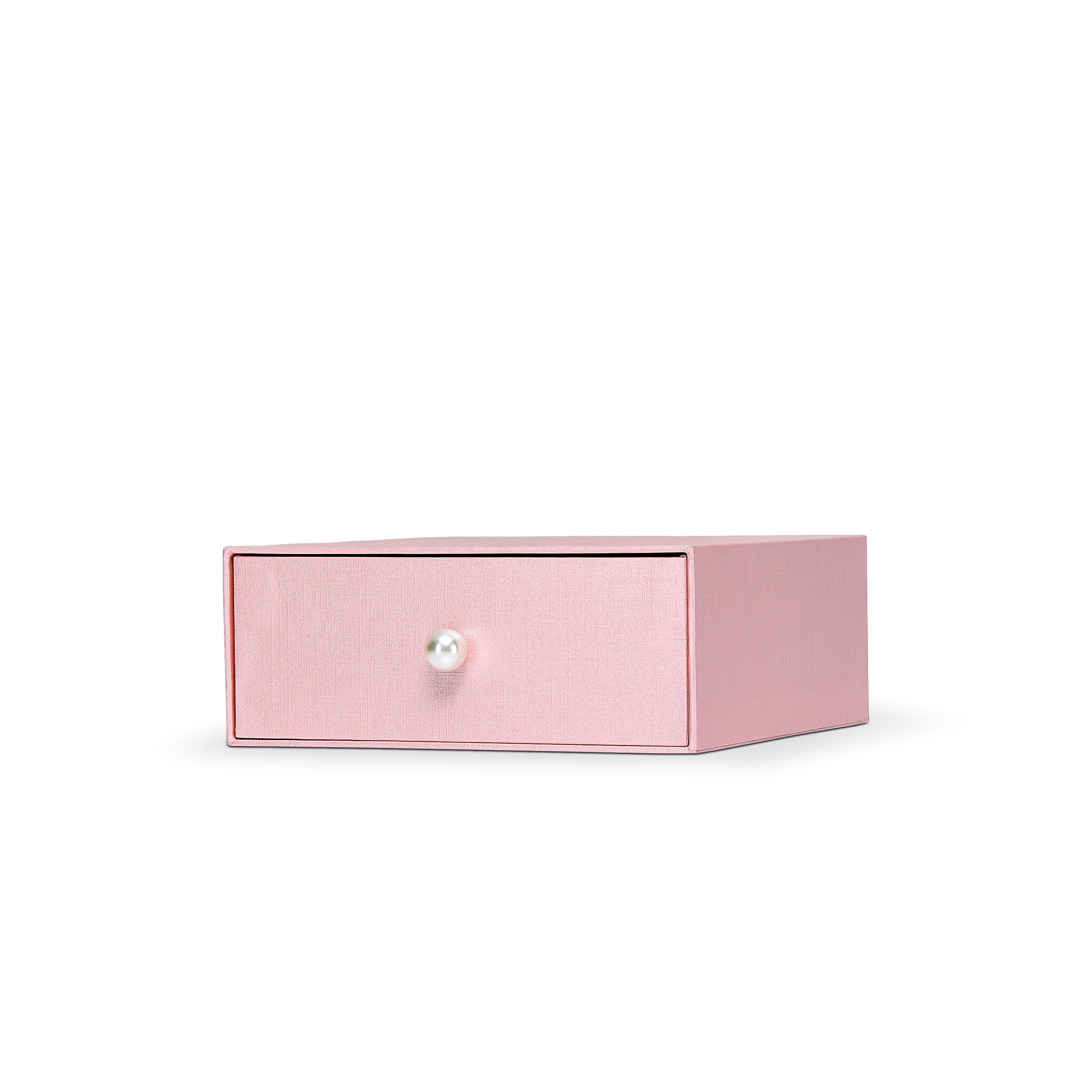 Premium Pink Textured Drawer-Style Luxury Gift Box with Embossed Gold Foil and Metal Pearl Handle