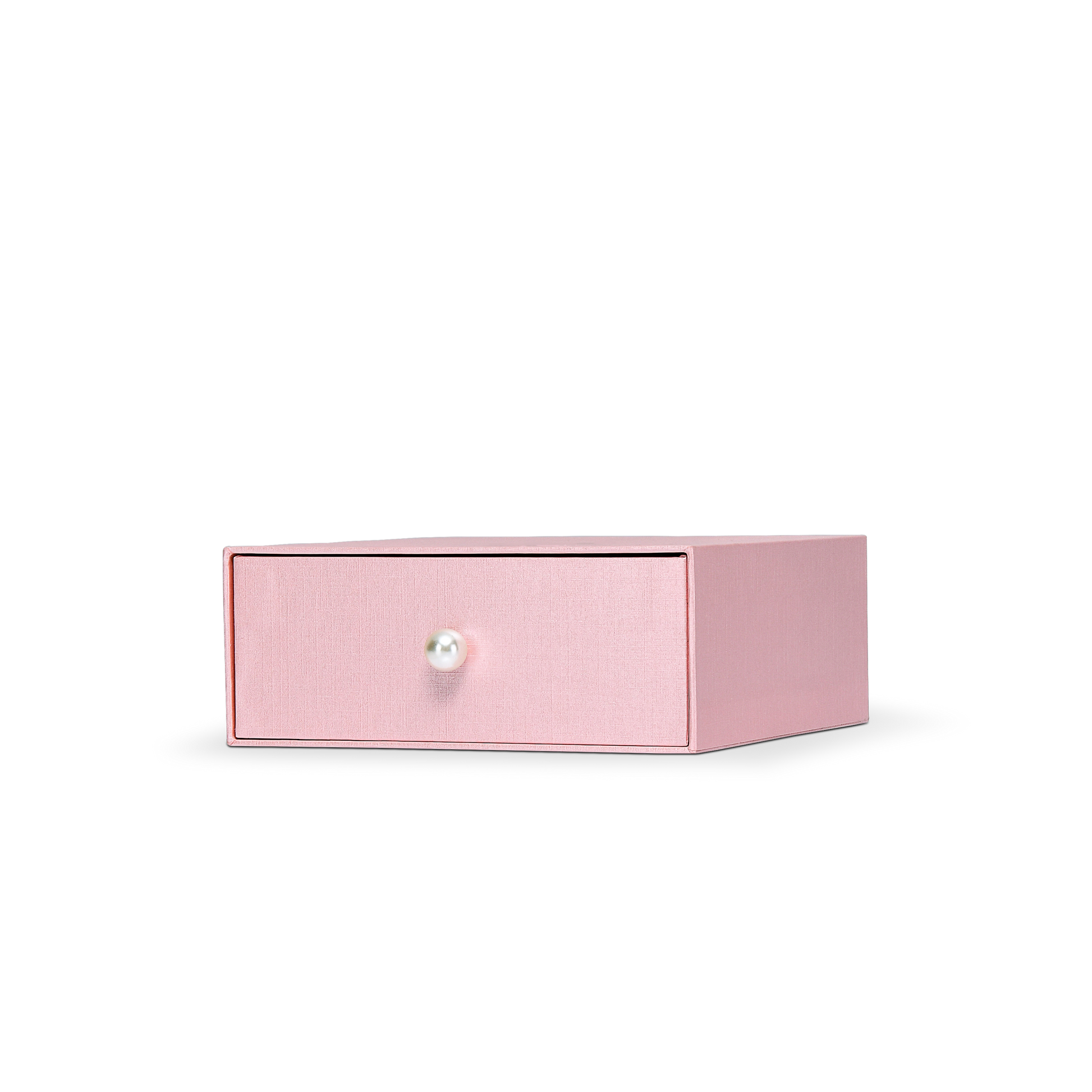 Premium Pink Textured Drawer-Style Luxury Gift Box with Embossed Gold Foil and Metal Pearl Handle