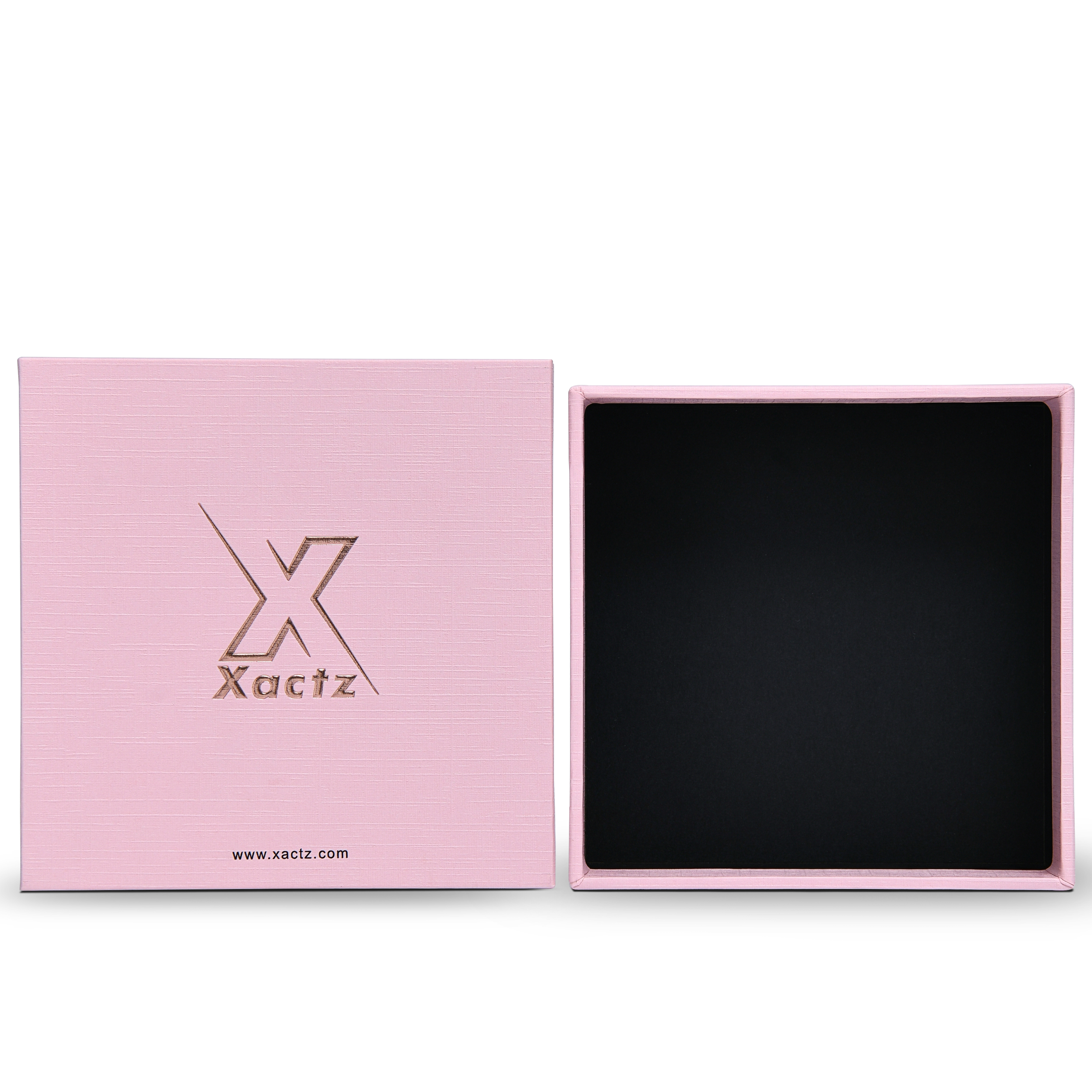 Premium Pink Textured Gold Embossed Hot Stamped Luxury Lid and Base Gift Box