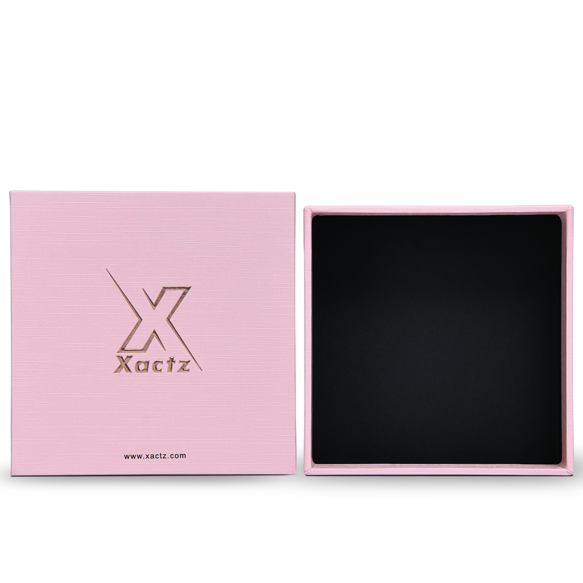 Premium Pink Textured Gold Embossed Hot Stamped Luxury Lid and Base Gift Box