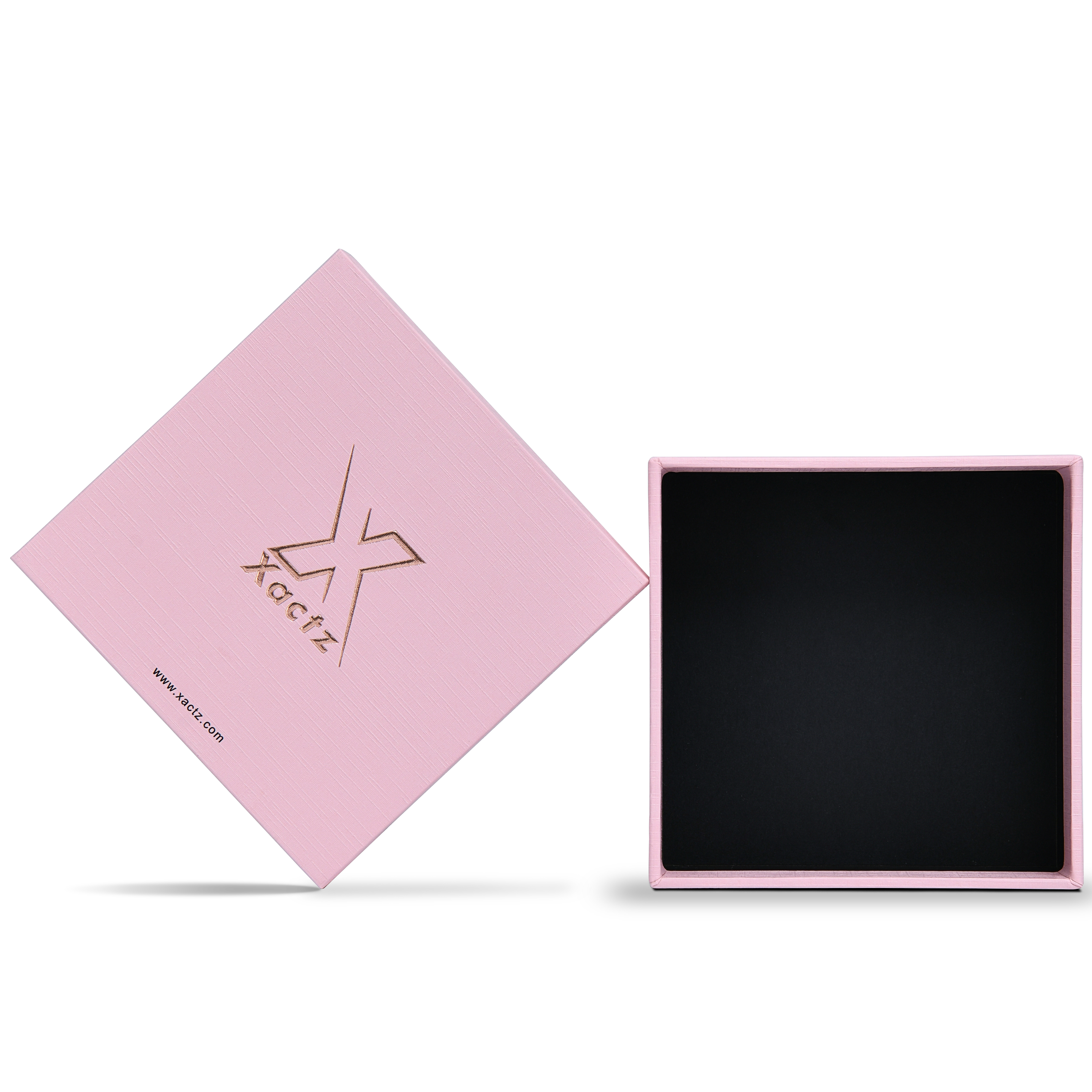 Premium Pink Textured Gold Embossed Hot Stamped Luxury Lid and Base Gift Box