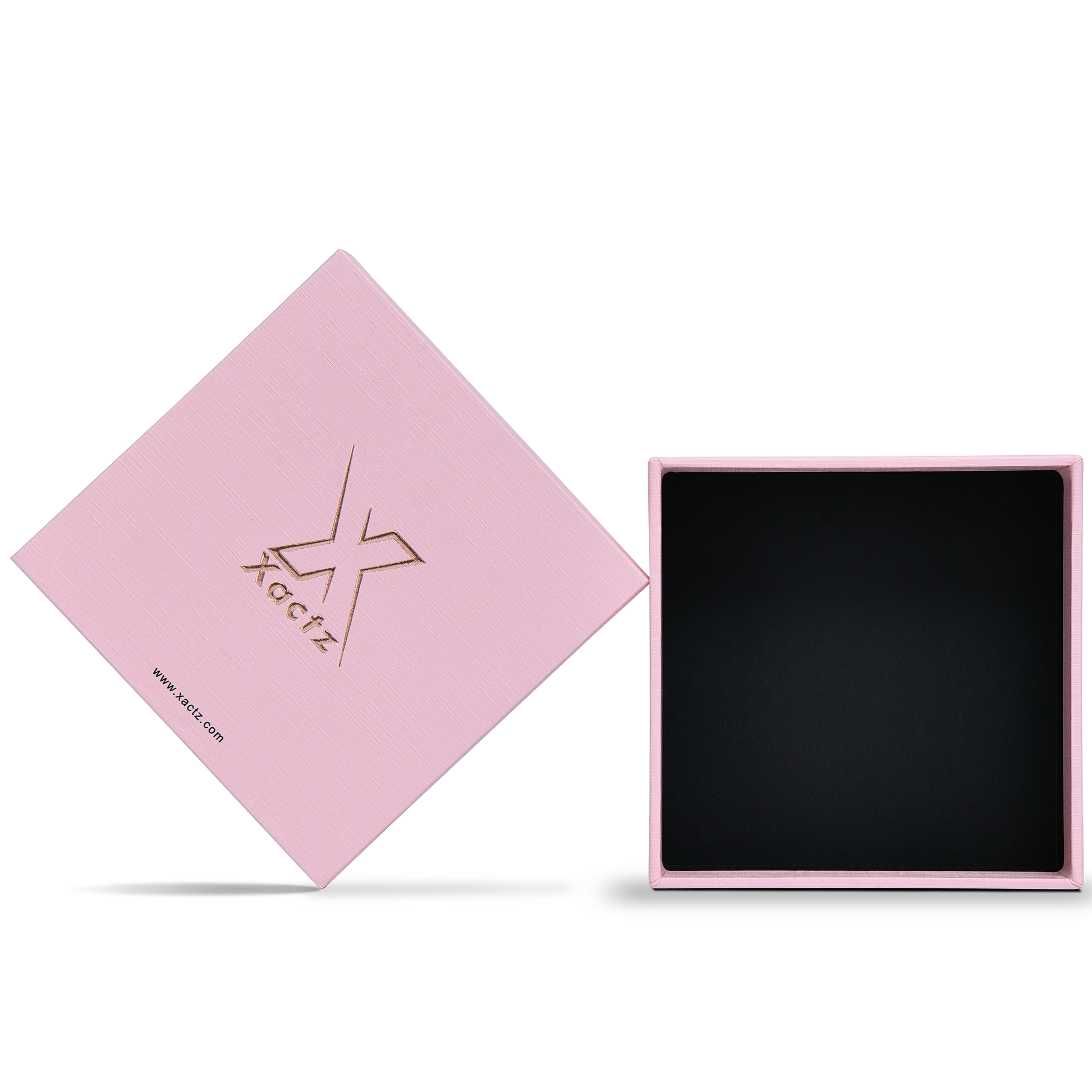 Premium Pink Textured Gold Embossed Hot Stamped Luxury Lid and Base Gift Box