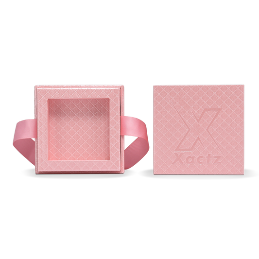 Luxuriöse maßgeschneiderte pinke holographische silberne geprägte mittlere Boxen mit Bandverschluss
