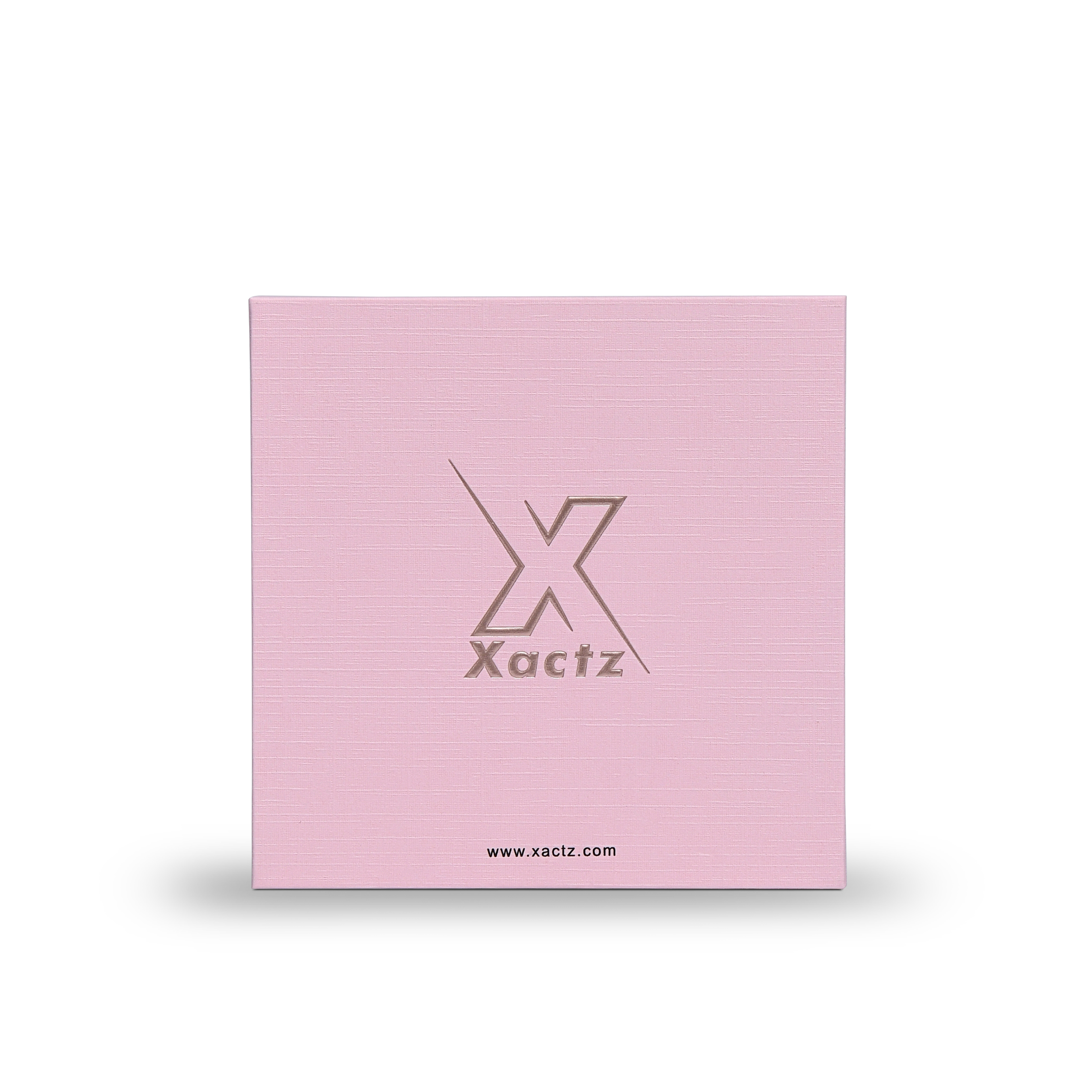 Premium Pink Textured Rose Gold Embossed Hot Stamped Luxury Lid and Base Gift Box