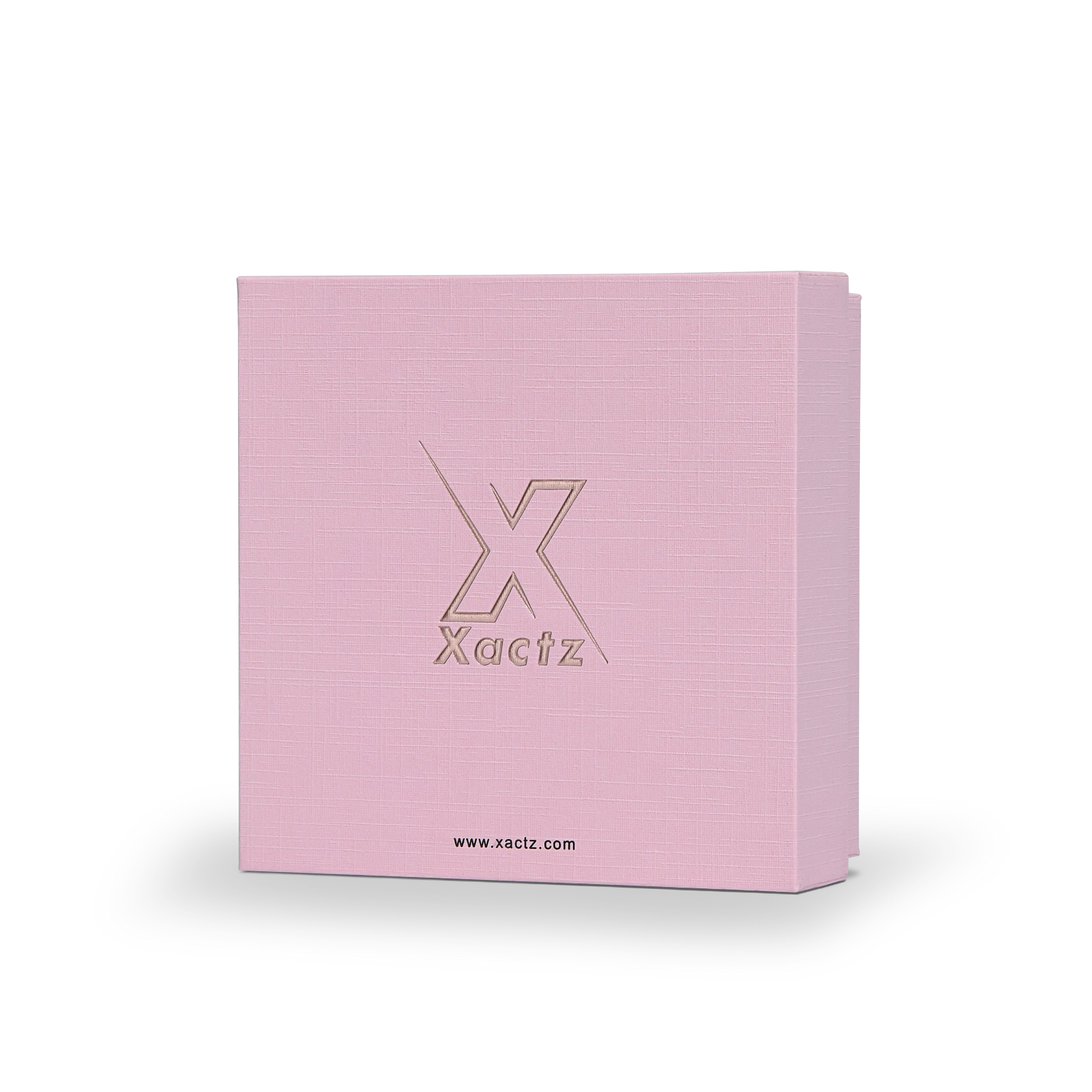 Premium Pink Textured Rose Gold Embossed Hot Stamped Luxury Lid and Base Gift Box