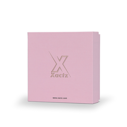 Premium Pink Textured Rose Gold Embossed Hot Stamped Luxury Lid and Base Gift Box