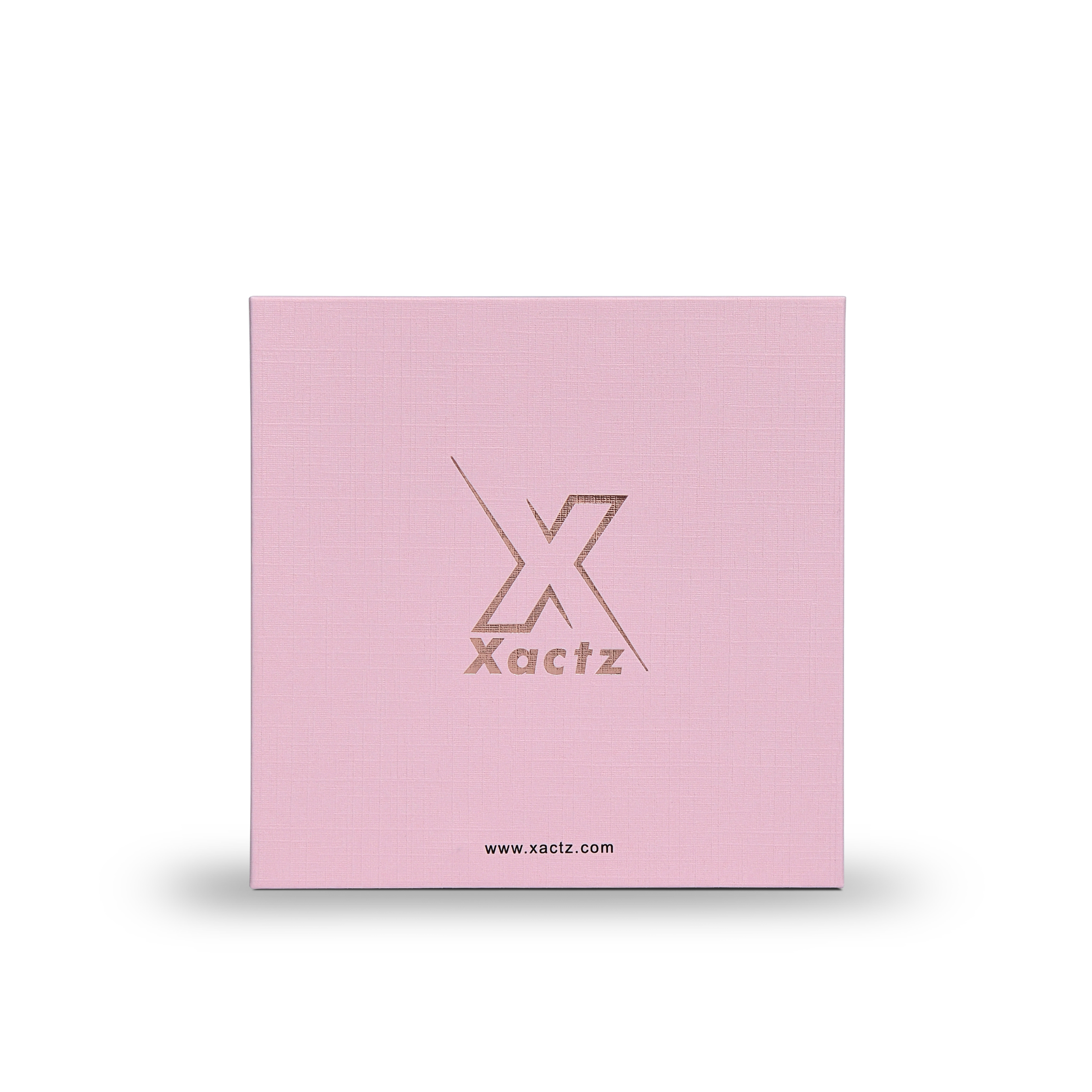 Premium Pink Textured Rose Gold Hot Stamped Luxury Lid and Base Gift Box