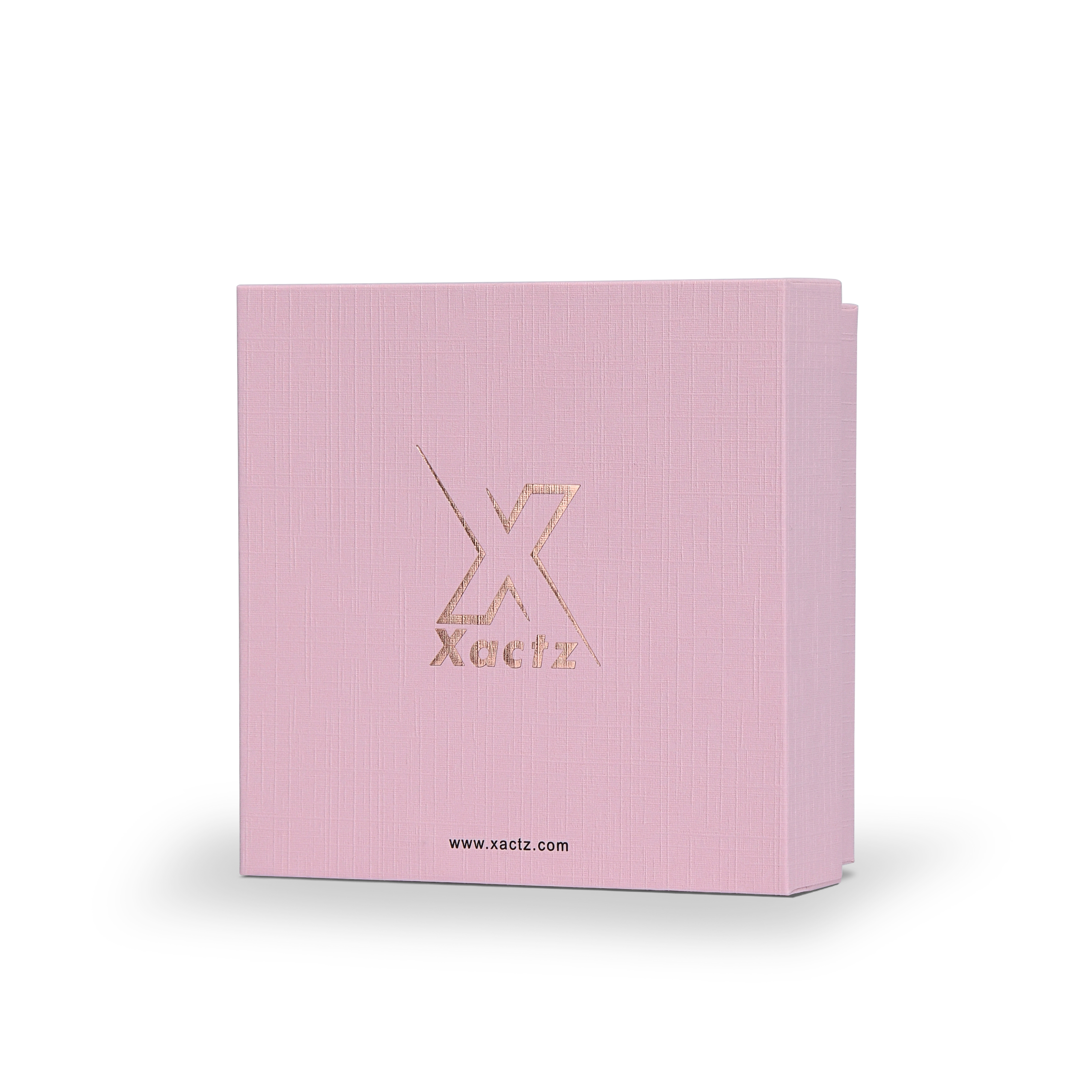 Premium Pink Textured Rose Gold Hot Stamped Luxury Lid and Base Gift Box