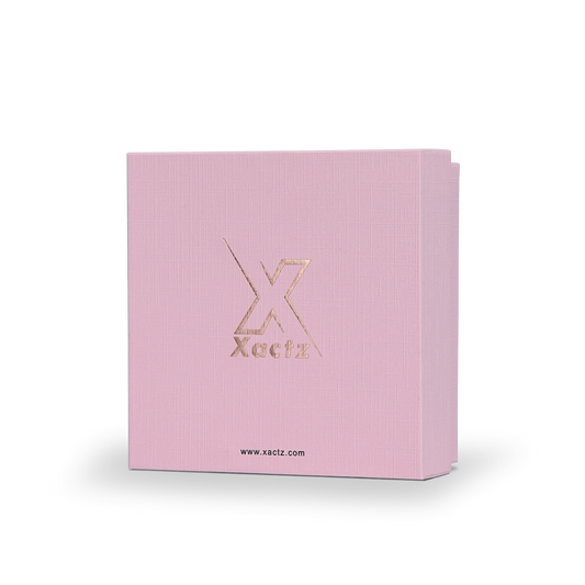 Premium Pink Textured Rose Gold Hot Stamped Luxury Lid and Base Gift Box