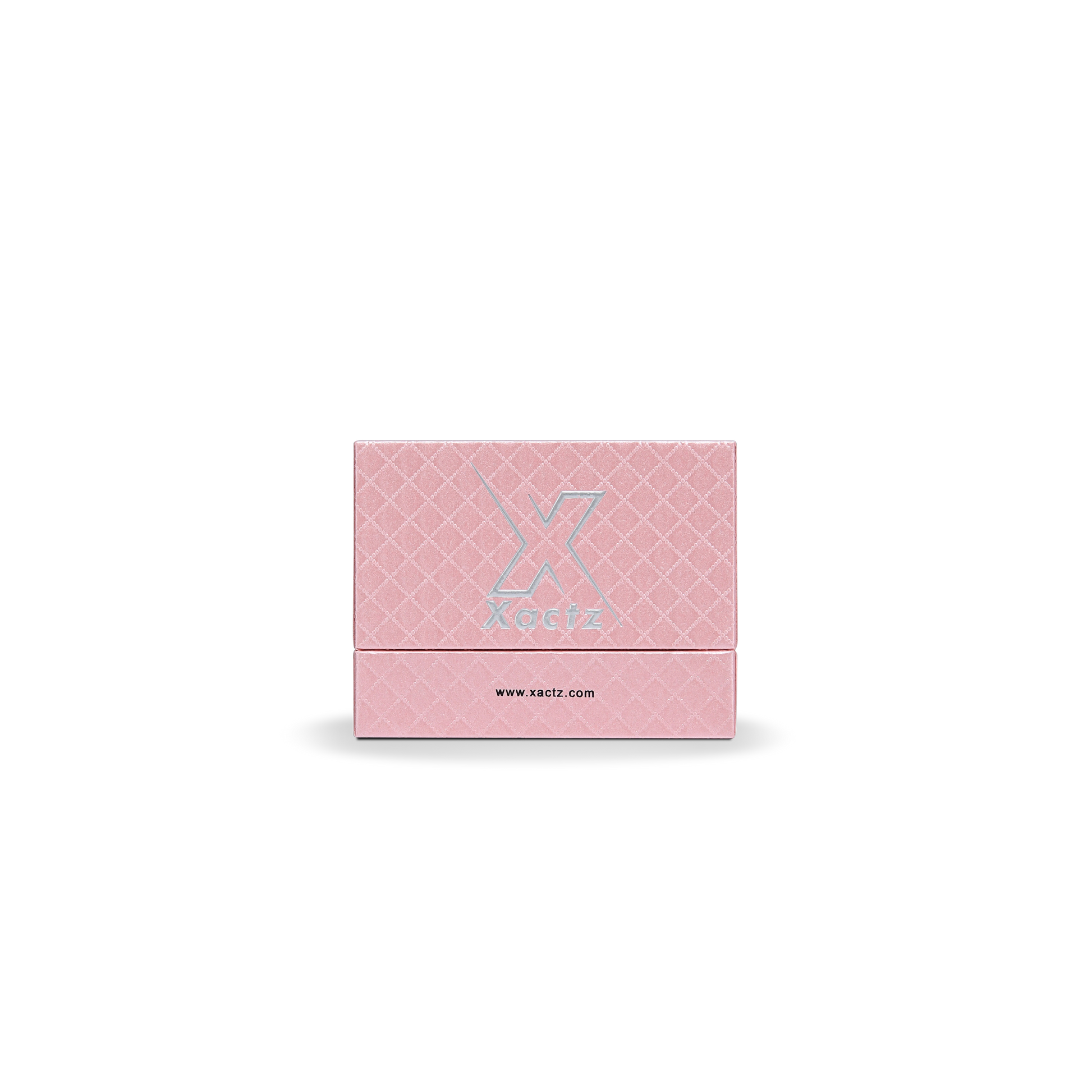 Premium Pink Textured Silver Embossed Hot Stamped Rigid Lid and Base Gift Box